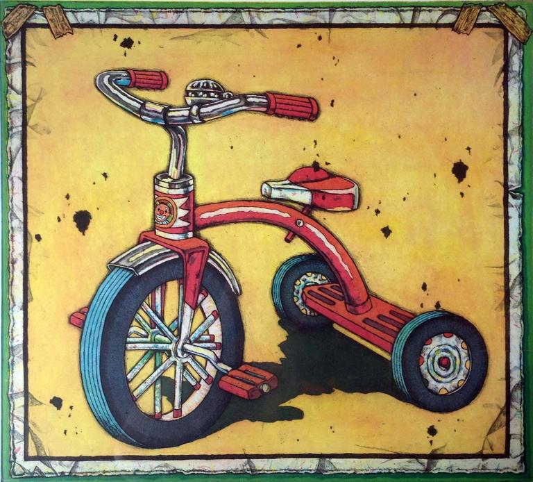 Tricycle Painting On Black Paper Tricycle Painting On Black Paper