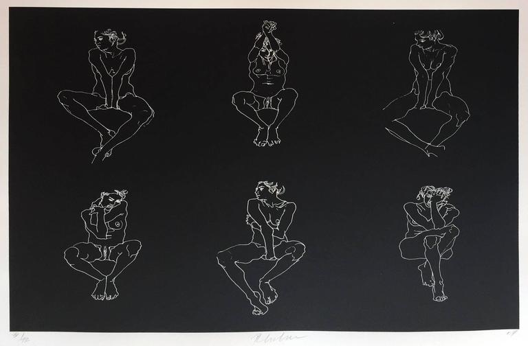 Robert Graham Nude Print - untitled (female nude - Black background)