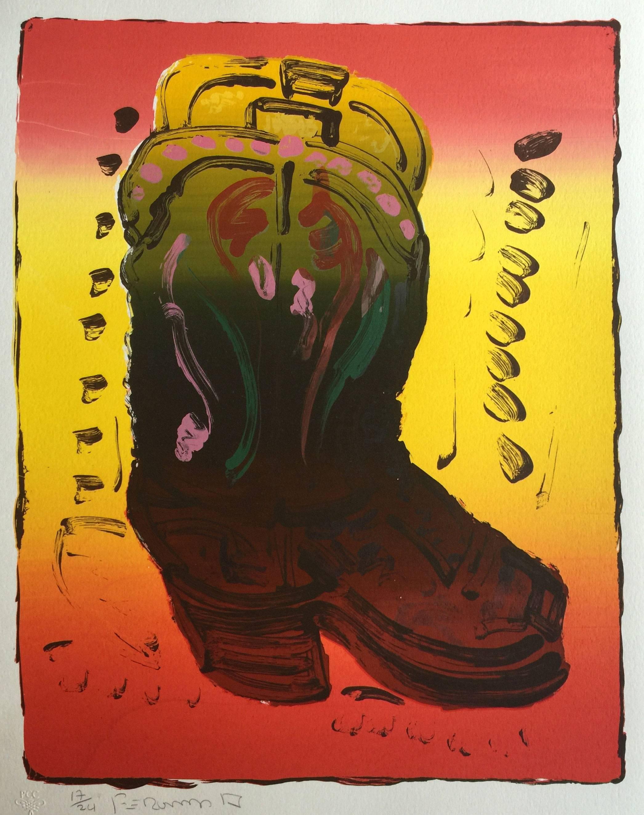 Frank Romero Still-Life Print - Cowboy Boot