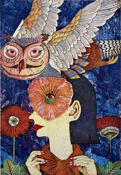Nocturnal Vision, by Yuji Hiratsuka, Original Chine Collé Intaglio Print