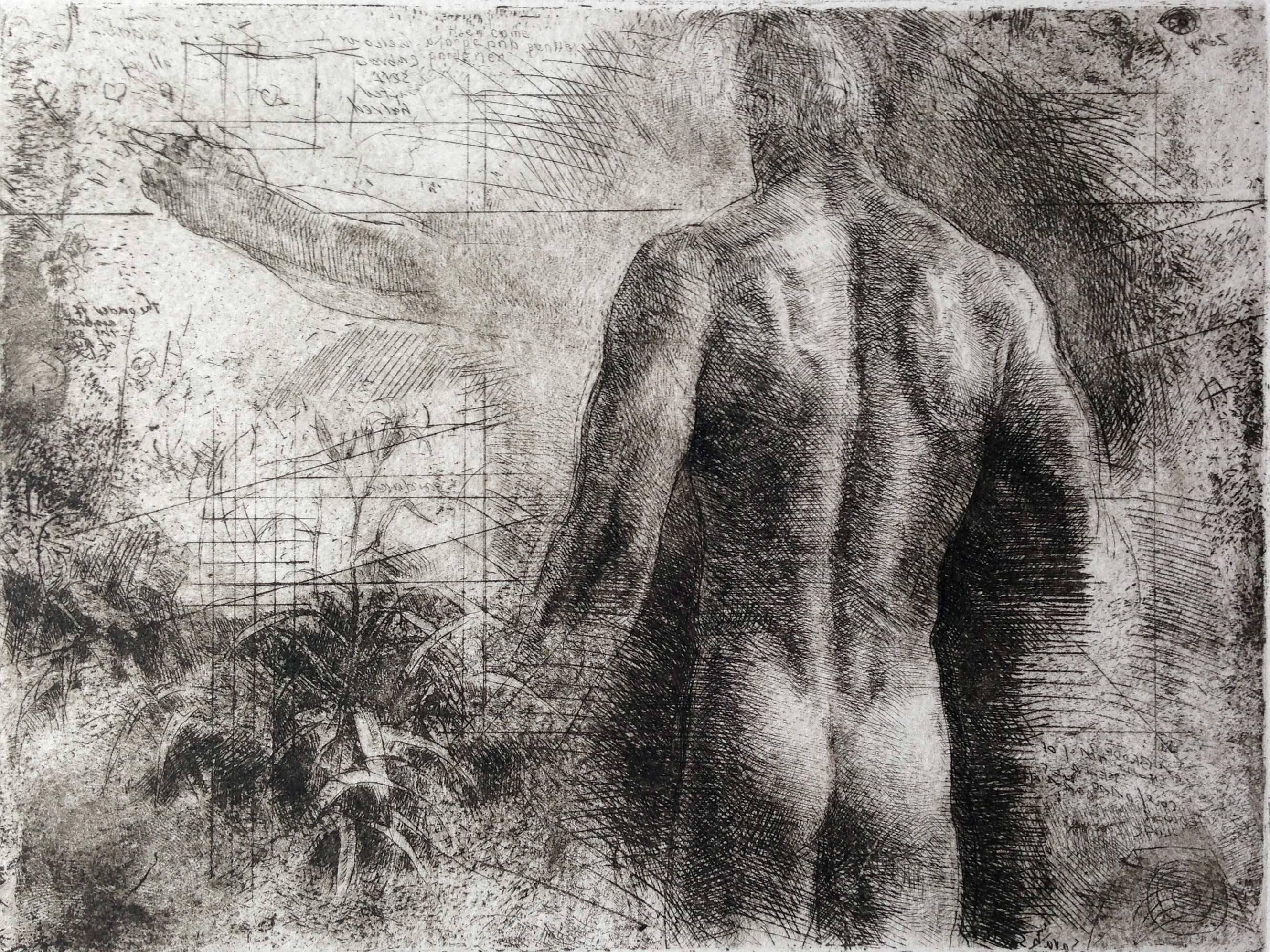 Trevor Southey Nude Print - Garden
