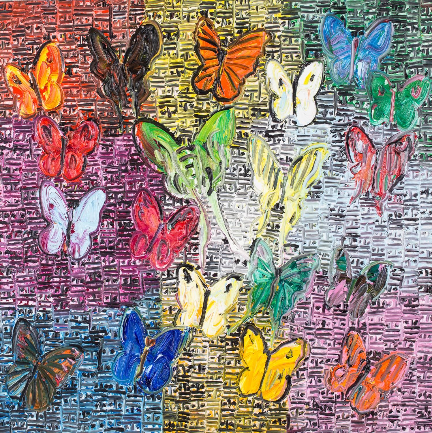 Hunt Slonem Animal Painting - Untitled (Butterflies)