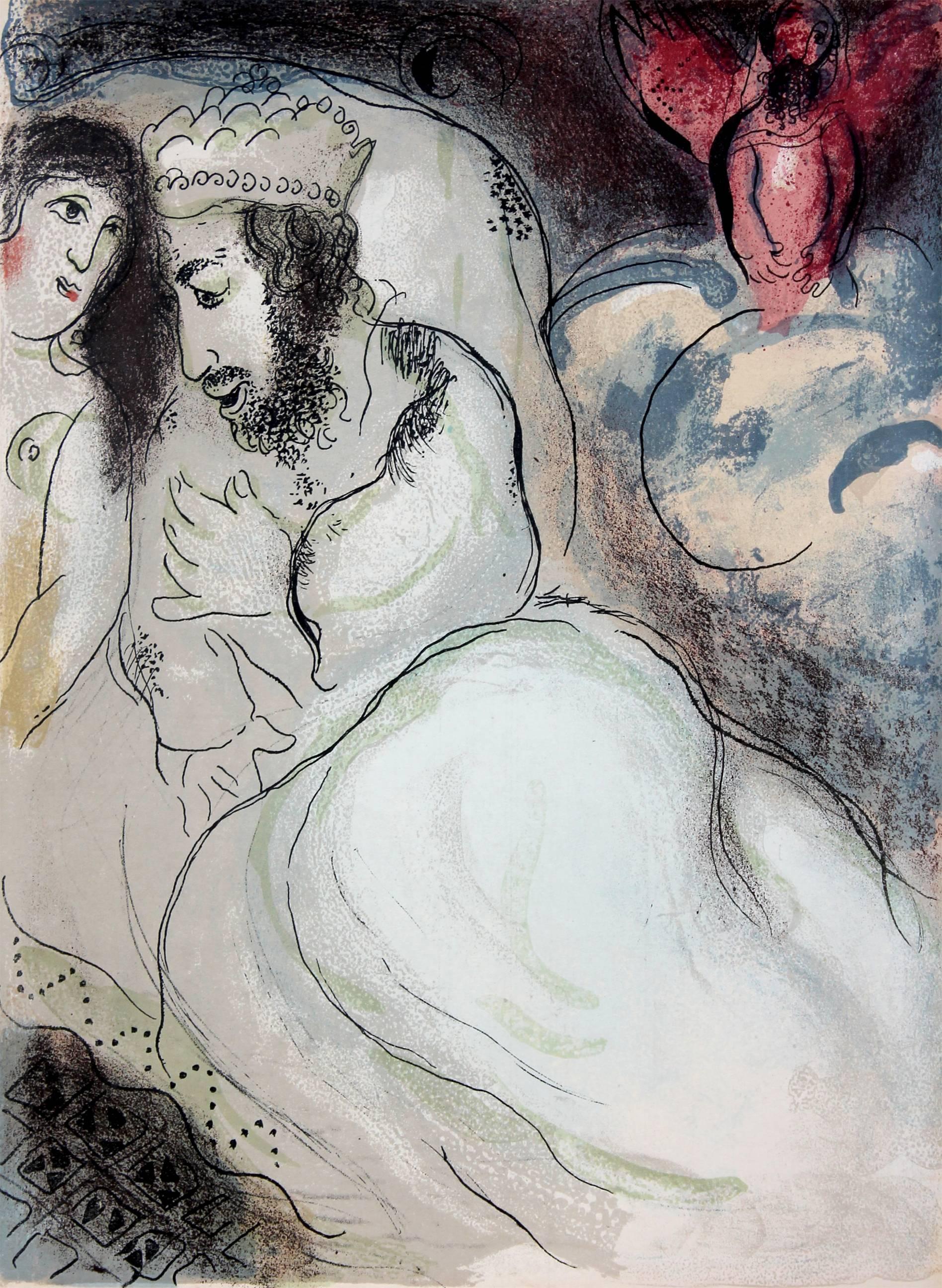 Marc Chagall Figurative Print - Sara and Abimelech