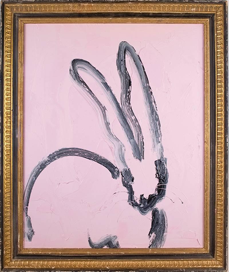 Hunt Slonem Animal Painting - Zach's Pink Bunny