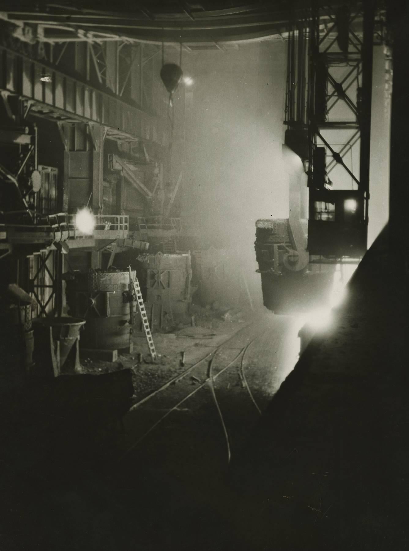 Margaret Bourke-White Black and White Photograph - Ladle B, Otis Steel Mill, Cleveland