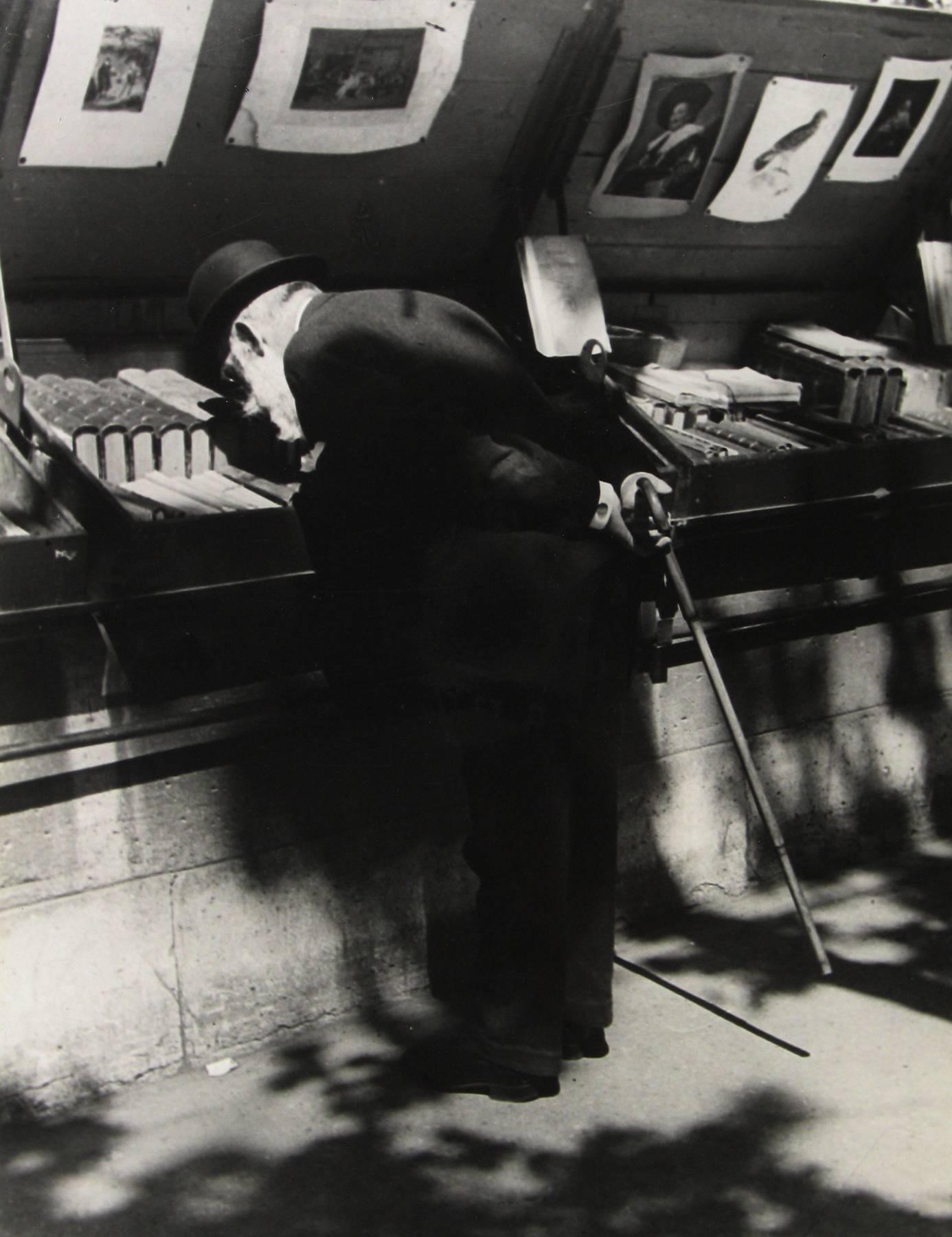 Brassaï Black and White Photograph - Professor Louis Dimier, Member of the Institute, on Quay Voltaire, Paris