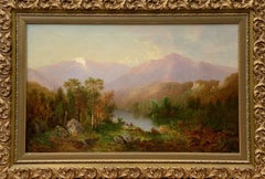 Figures by a High Mountain Lake
