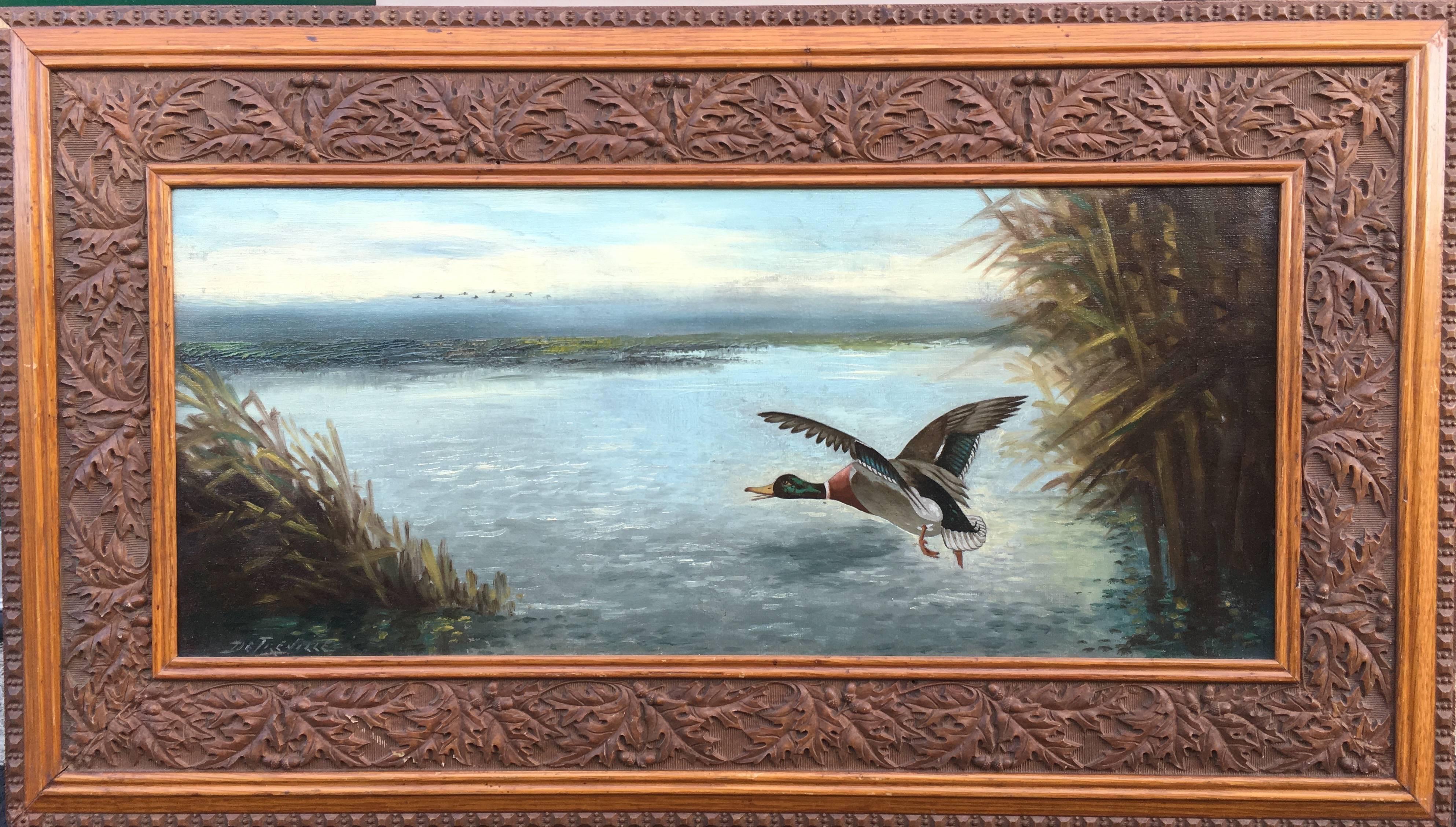 Richard DeTreville Landscape Painting - Wild Duck on the Lagoon