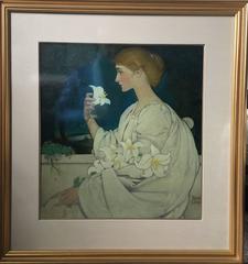 Art Nouvau Beauty with Lilies