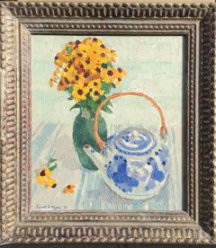 Black Eyed Susans with Teapot