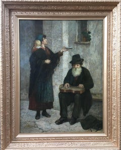 Woman, Child and Begging Bowl, Seated Jewish man with Instrument