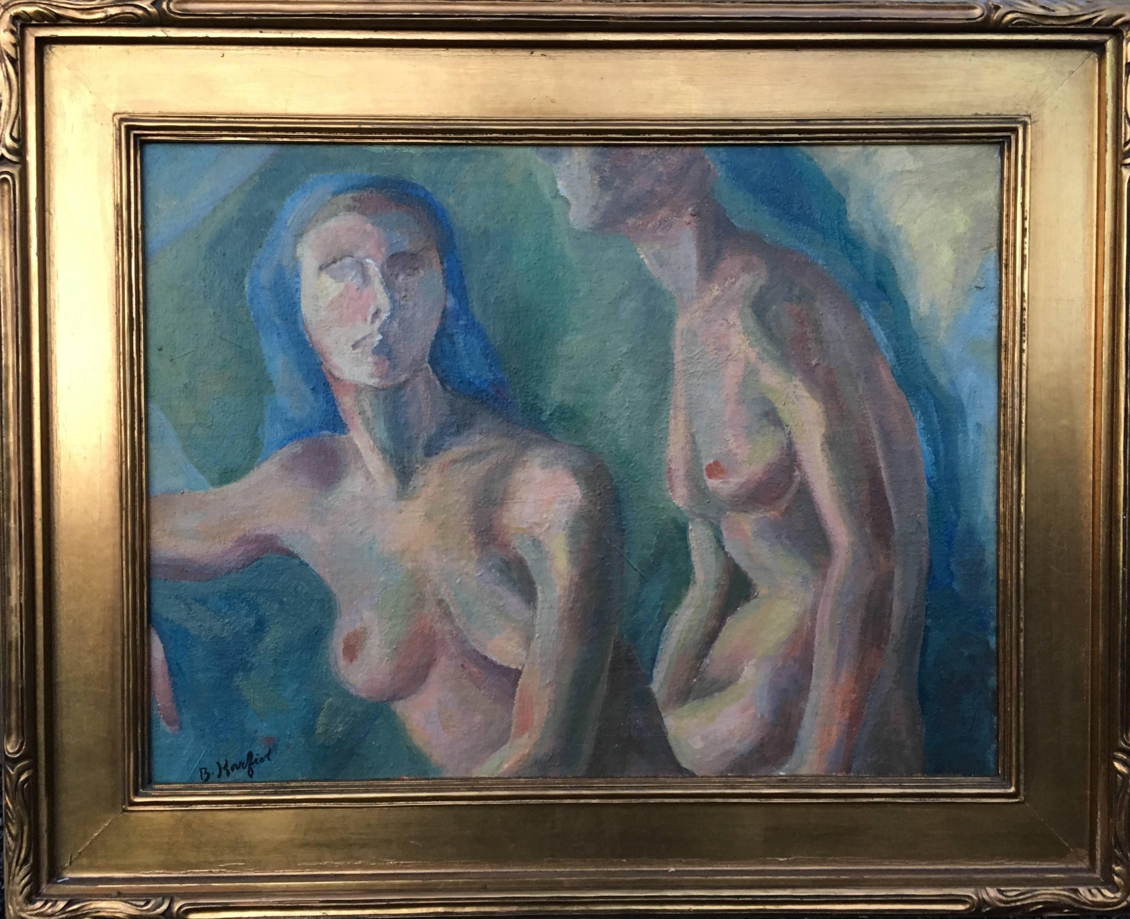 Bernard Karfiol Nude Painting - Two Blue Nudes