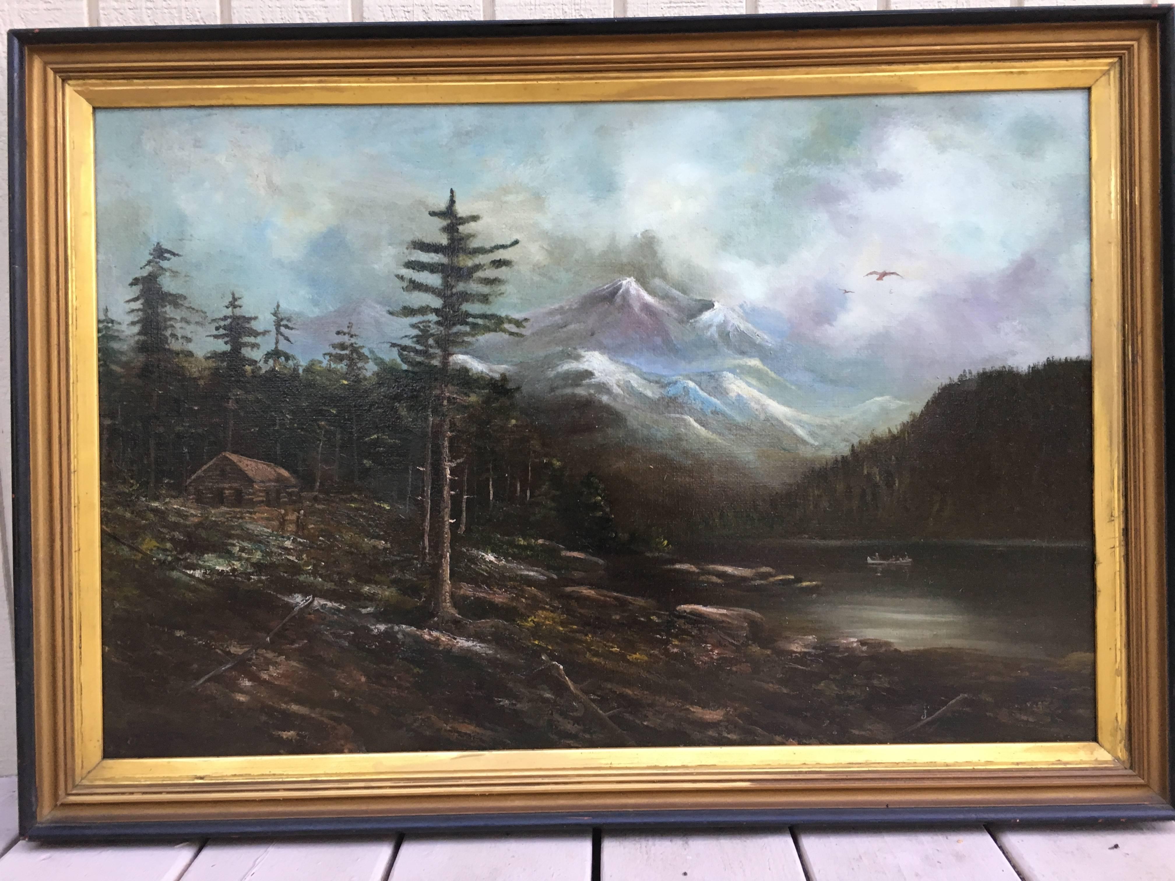 Canadian High Mountains - Painting by Octavius White
