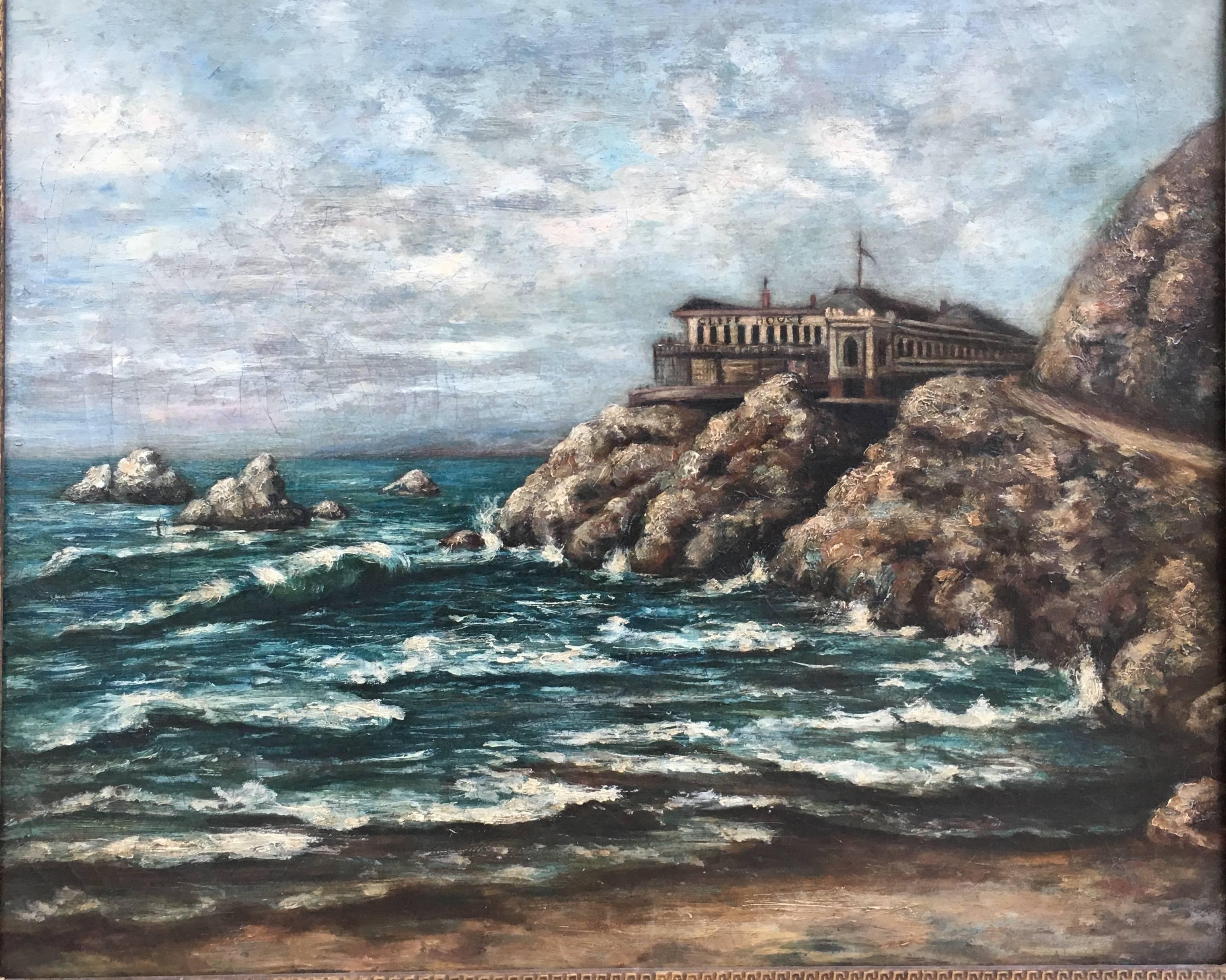 Unknown Landscape Painting - San Francisco Cliff House, 19th Century
