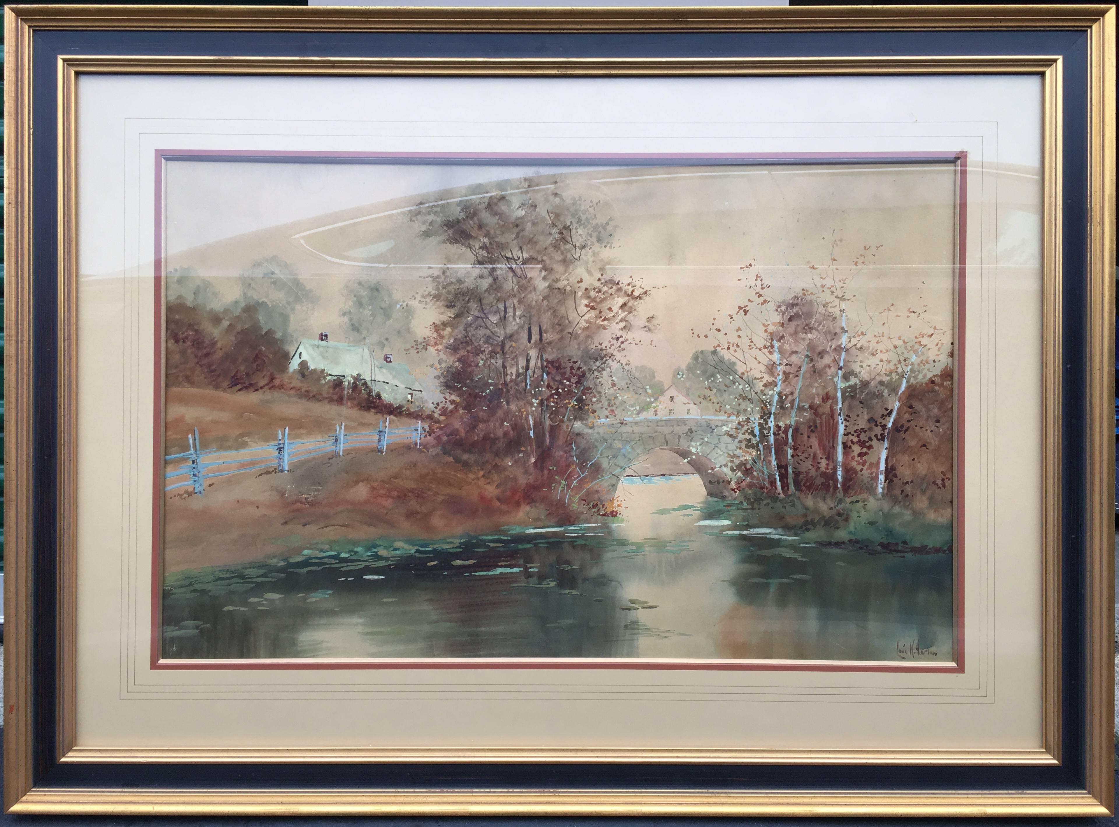 Louis Kinney Harlow Landscape Painting - Water under the Bridge