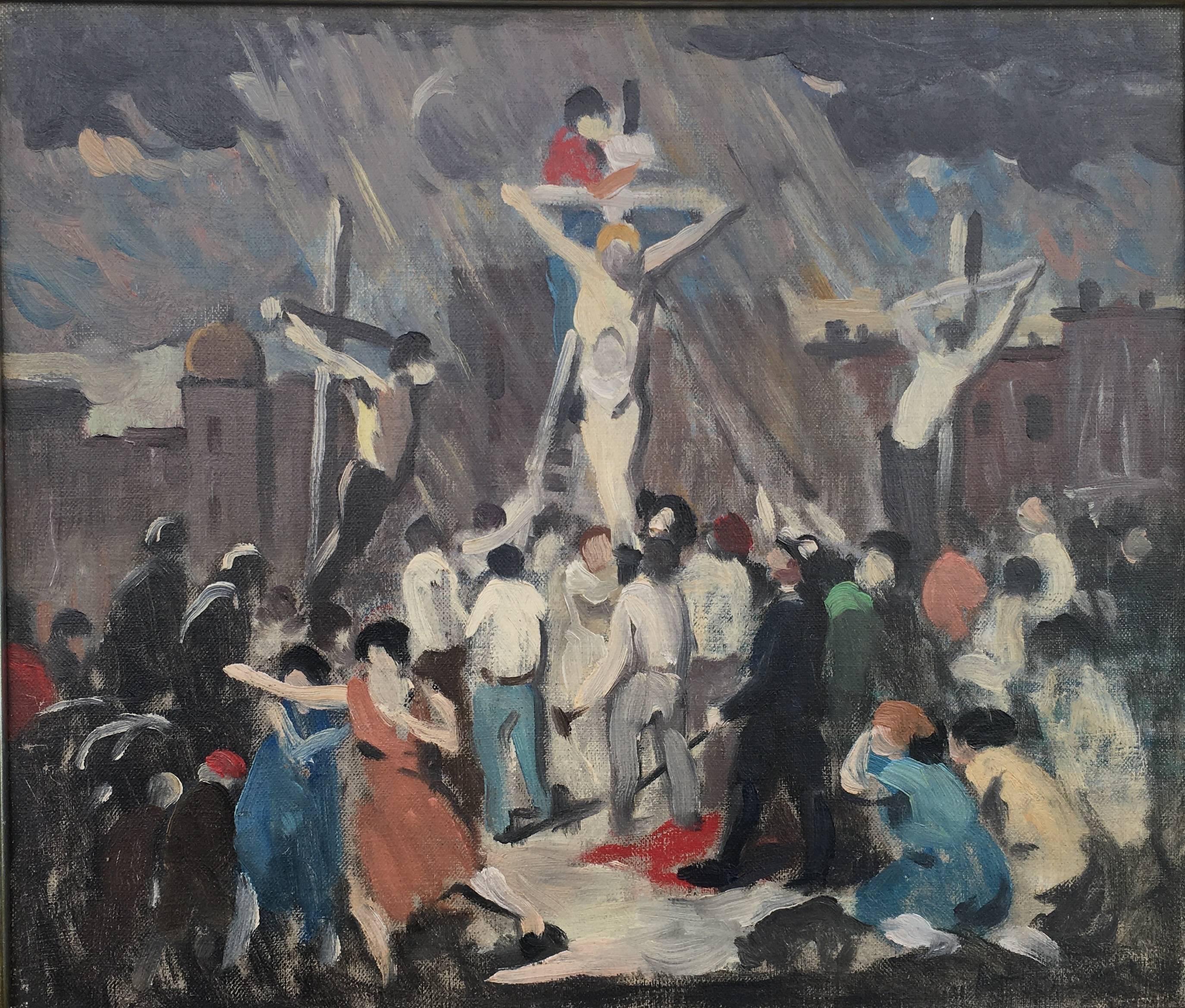 Robert Spencer Figurative Painting - Crucifixion