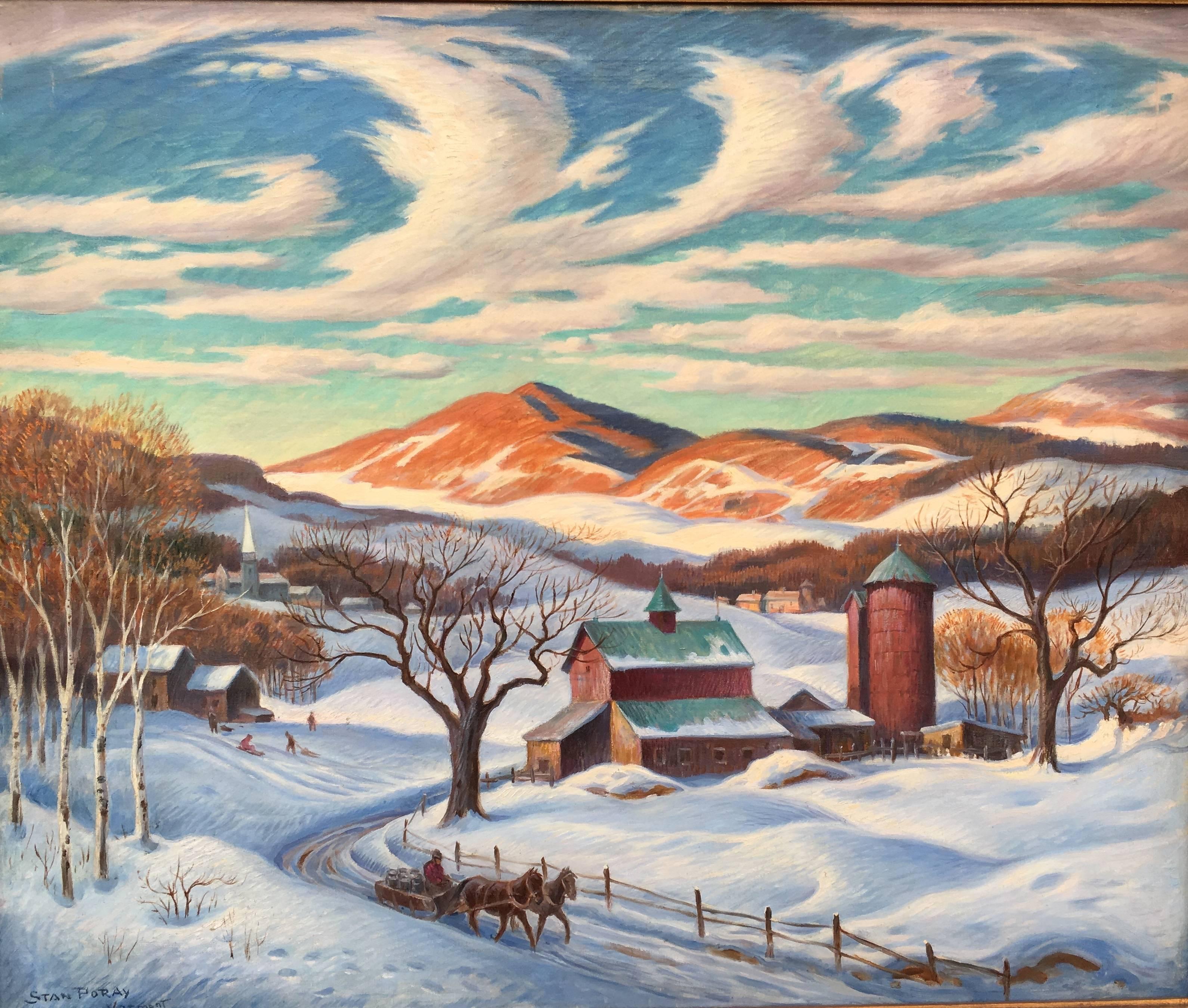 Stan Poray Landscape Painting - The Neighbor's Farm