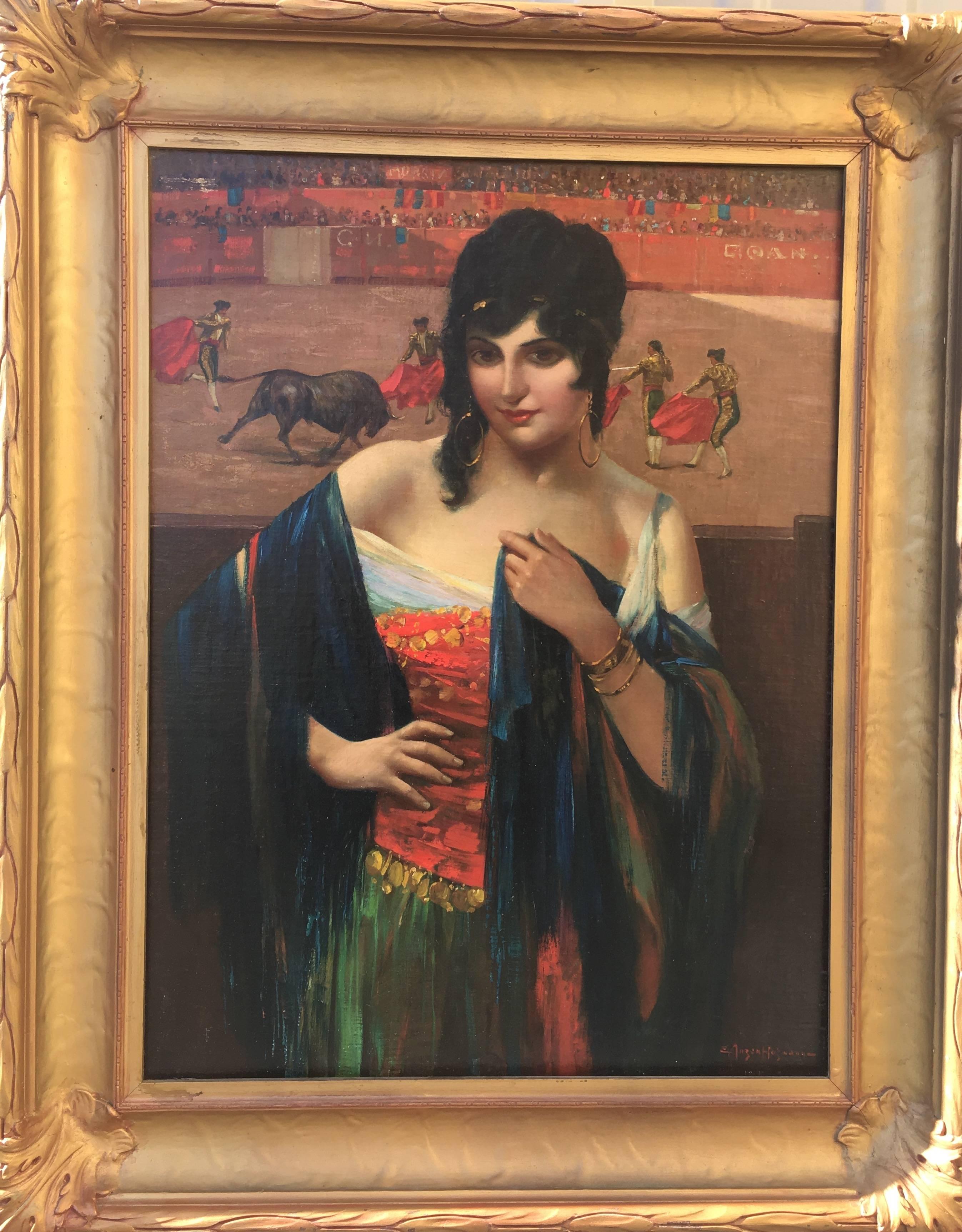 Eduard Ansen - Hofman Figurative Painting - Carmen (From Biset's Opera)