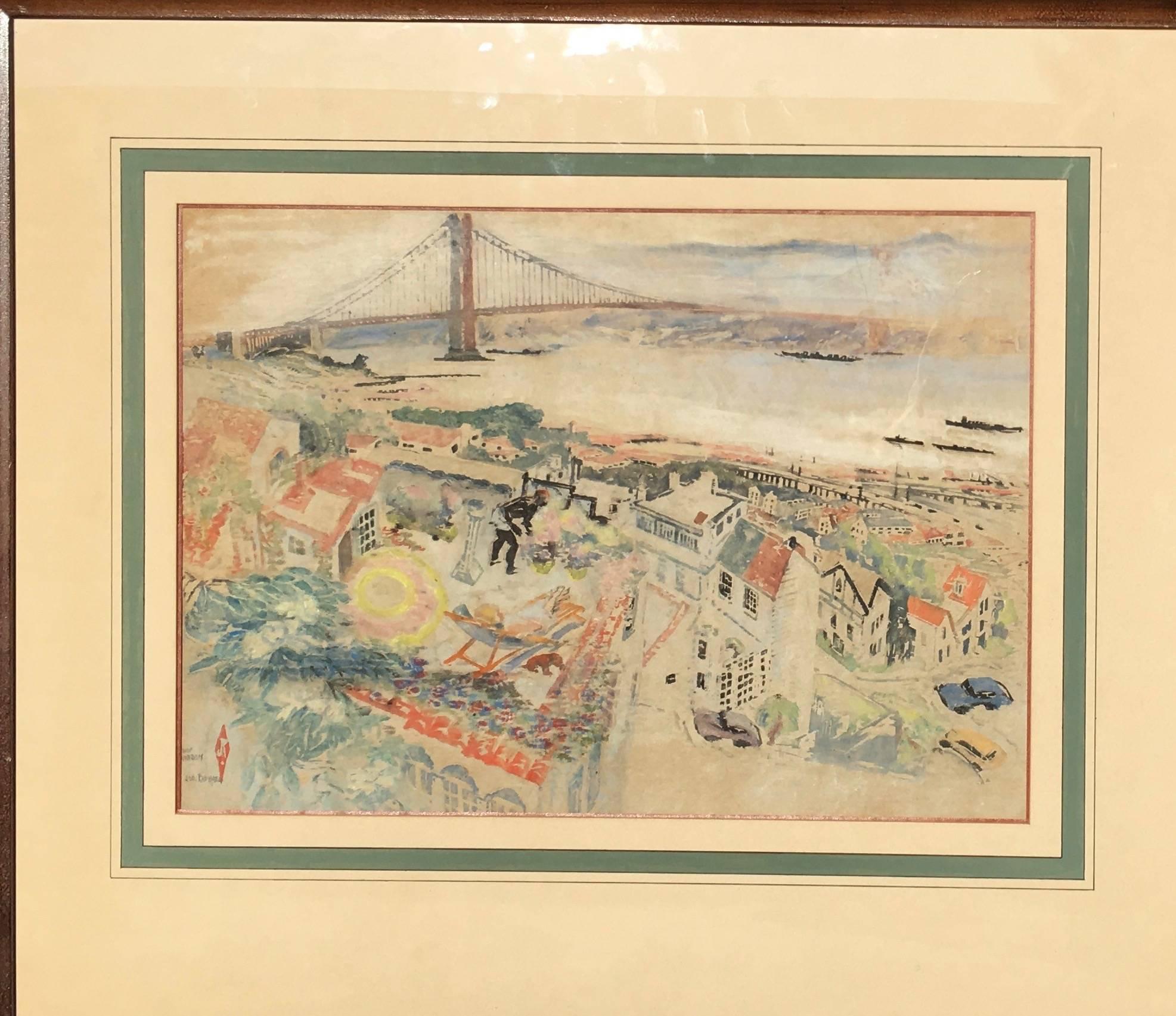 Joseph Raphael Landscape Painting - View of San Francisco Bay