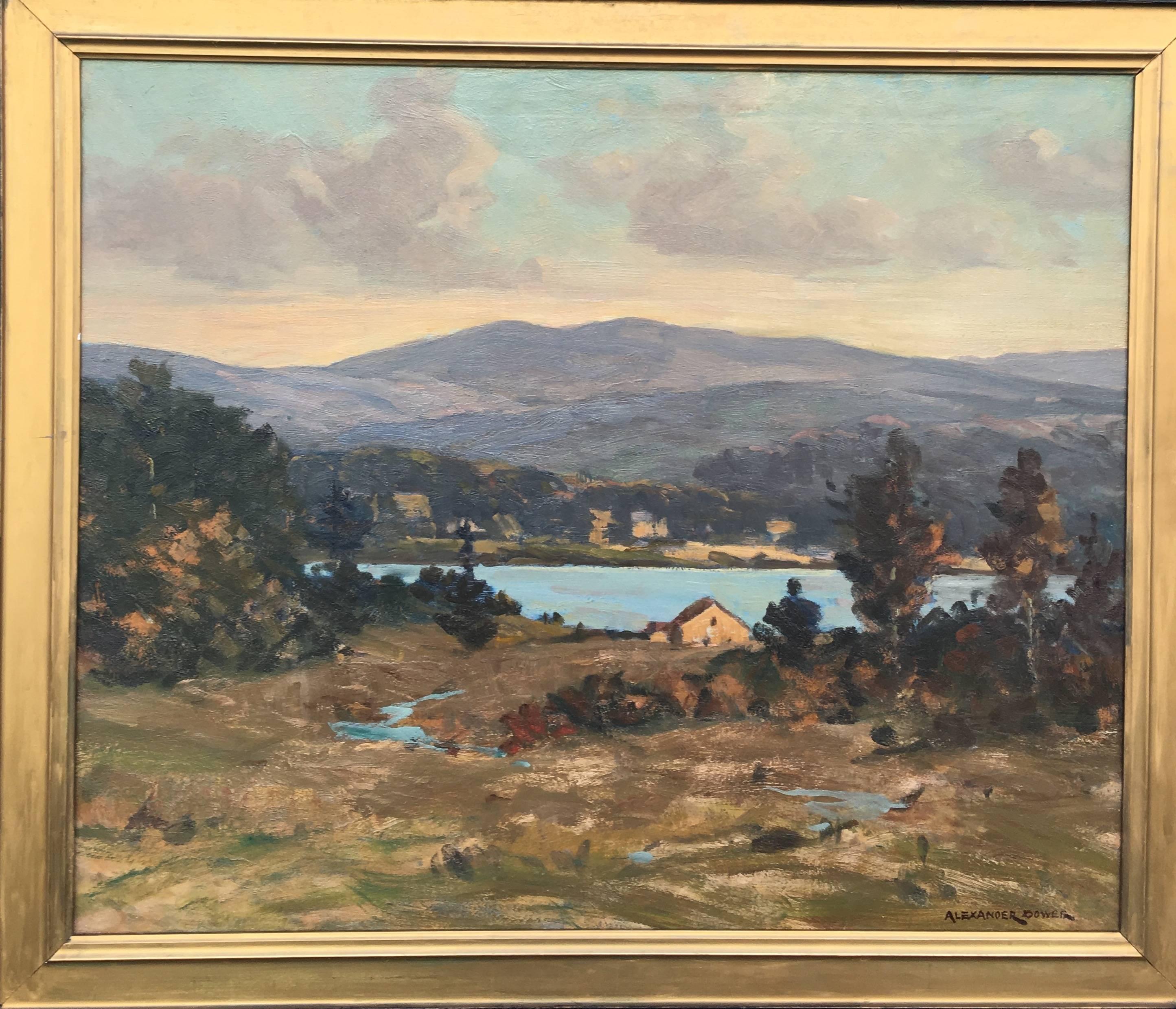 Alexander Bower Landscape Painting - Bass Lake, Merced County, California