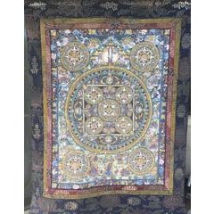 Antique Tibetan Thanka, Five Buddha Families and Avolokiteshvara (Chenrezig) 3