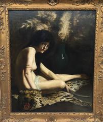 Antique Salome, Seated Nude on a Leopard Skin