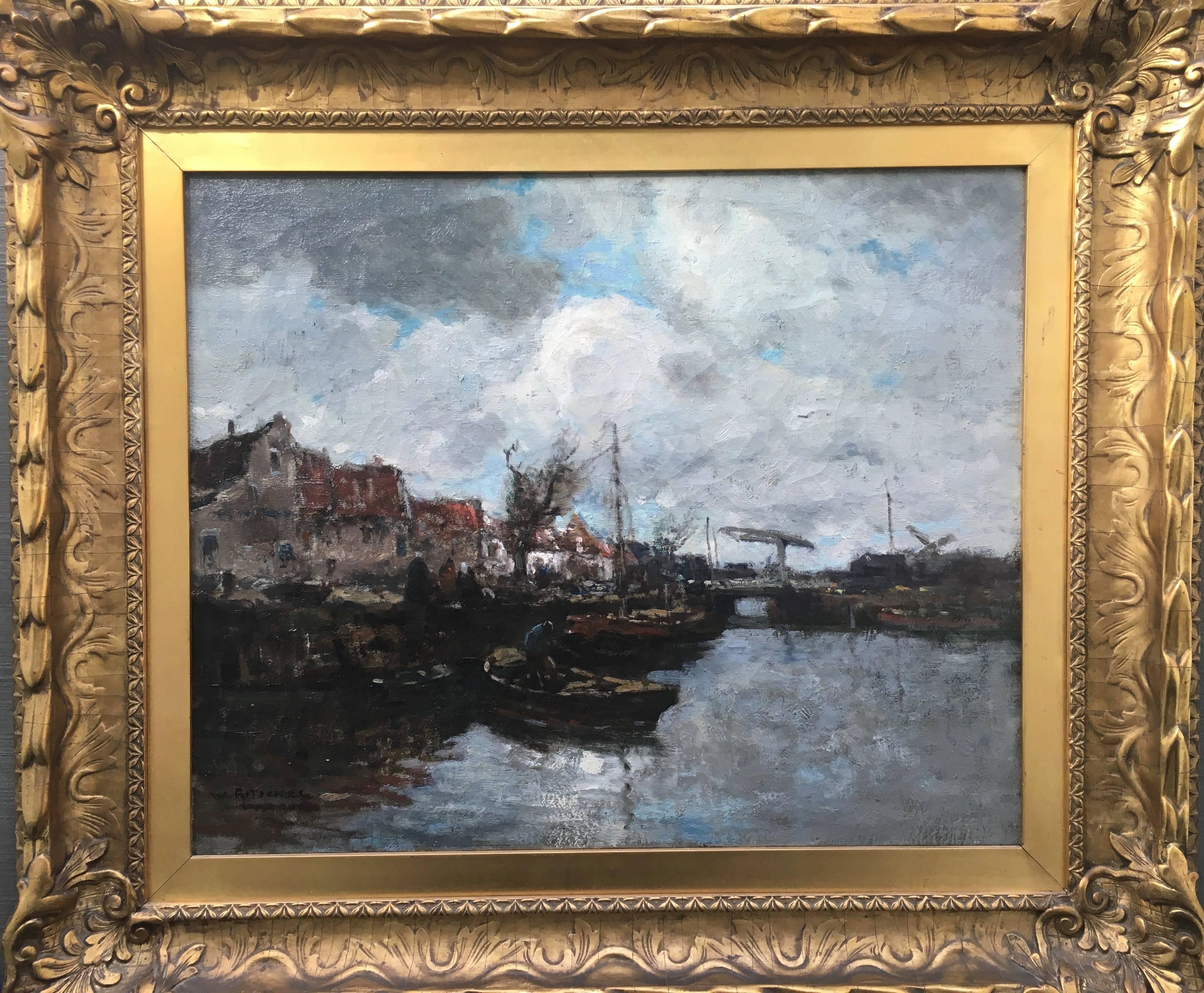 William Ritschel Landscape Painting - Boats in the Harbor