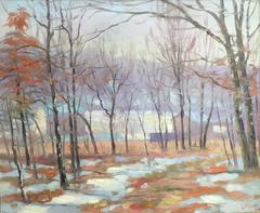 Distant Farmhouses in Winter