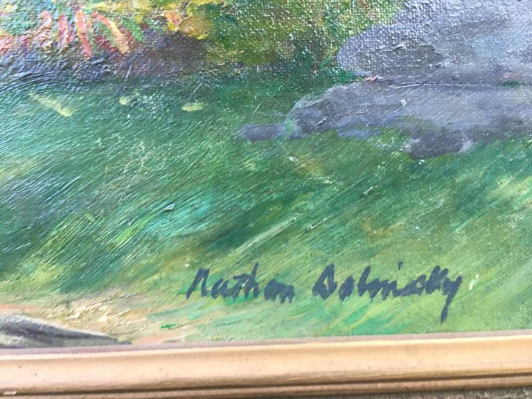 Nathan Dolinsky Rural Farm Scene with Farmhouse and People For Sale