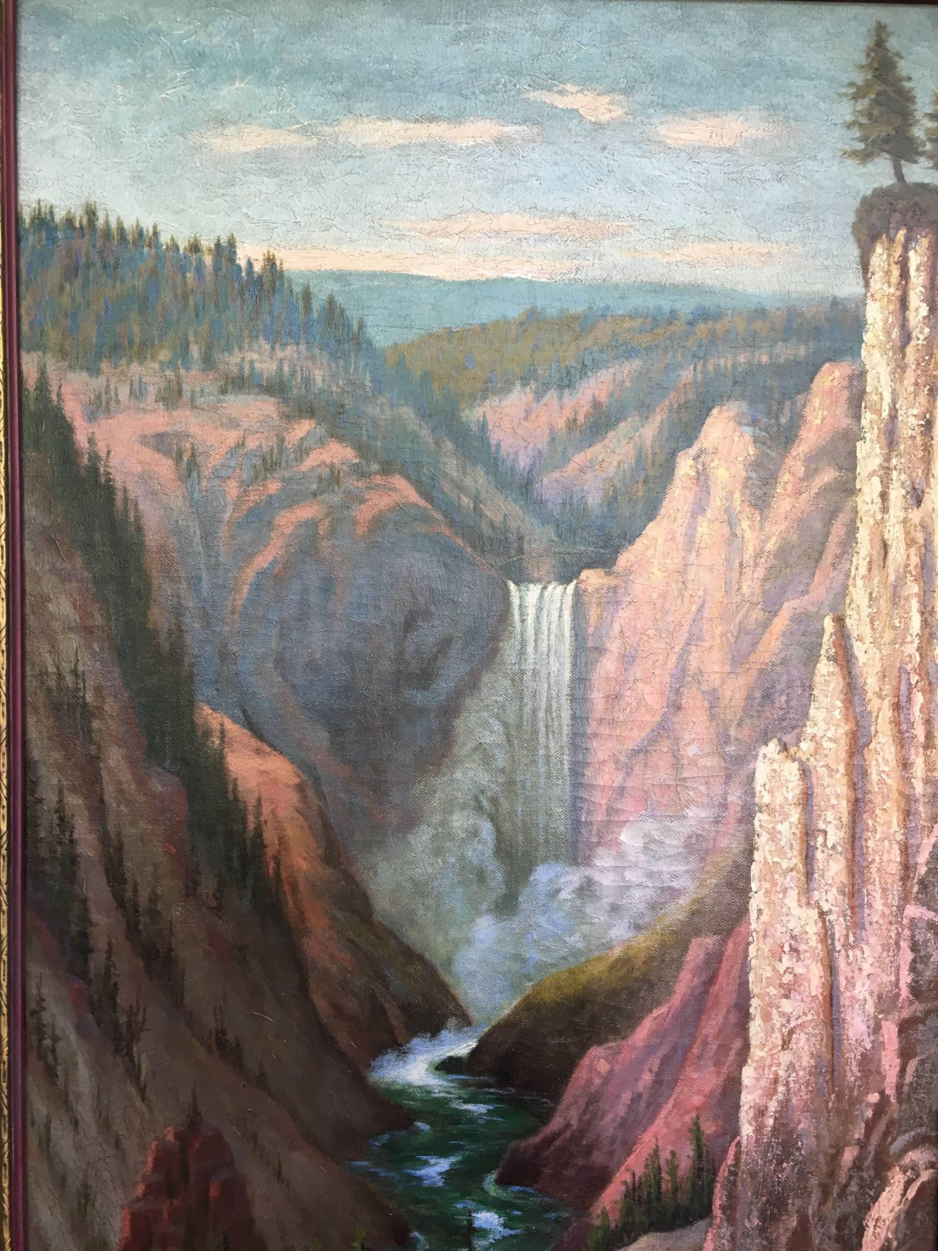 View of Grand Canyon from Lookout Point - Painting by Grafton Brown