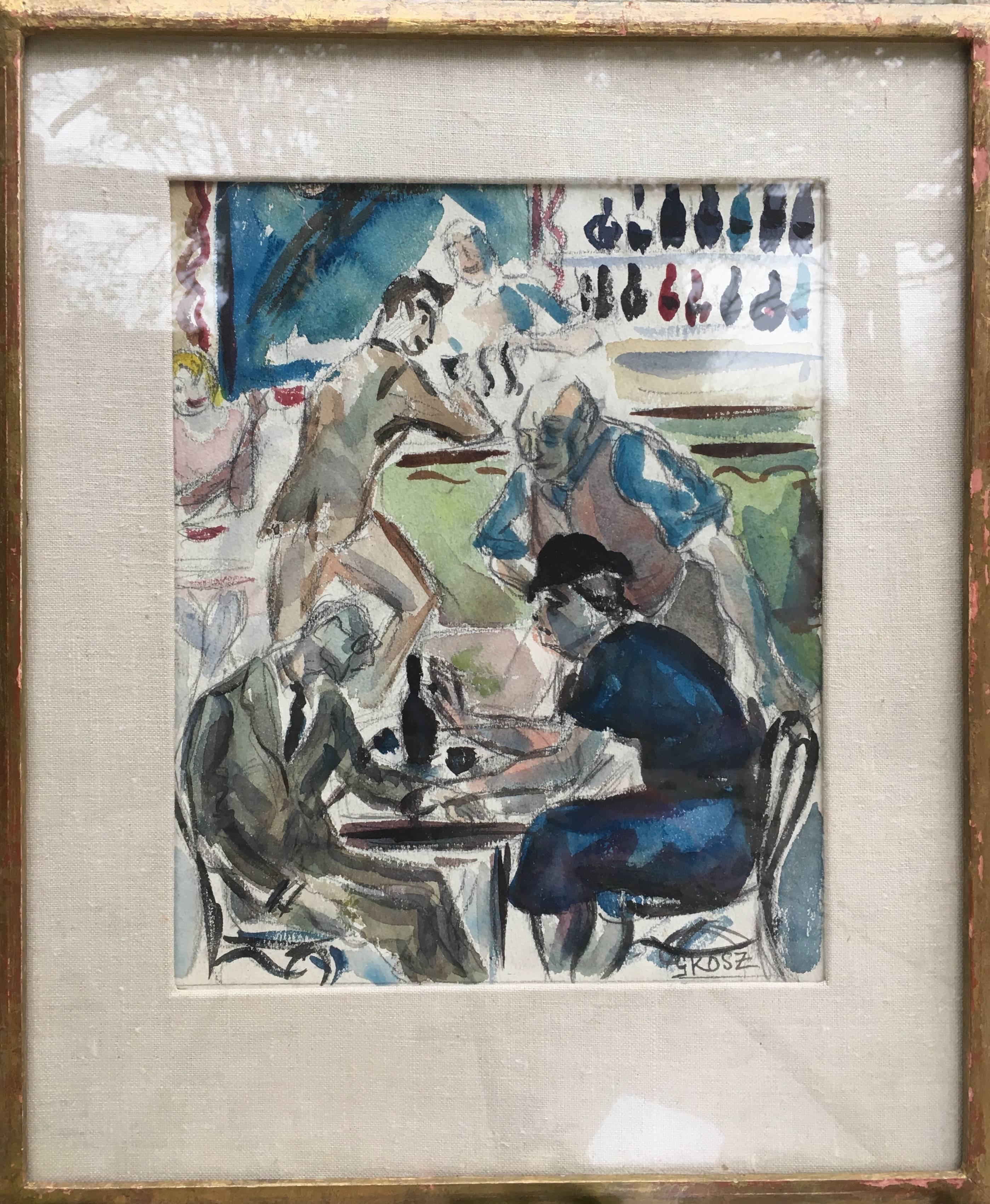 Cafe Scene - Art by George Grosz