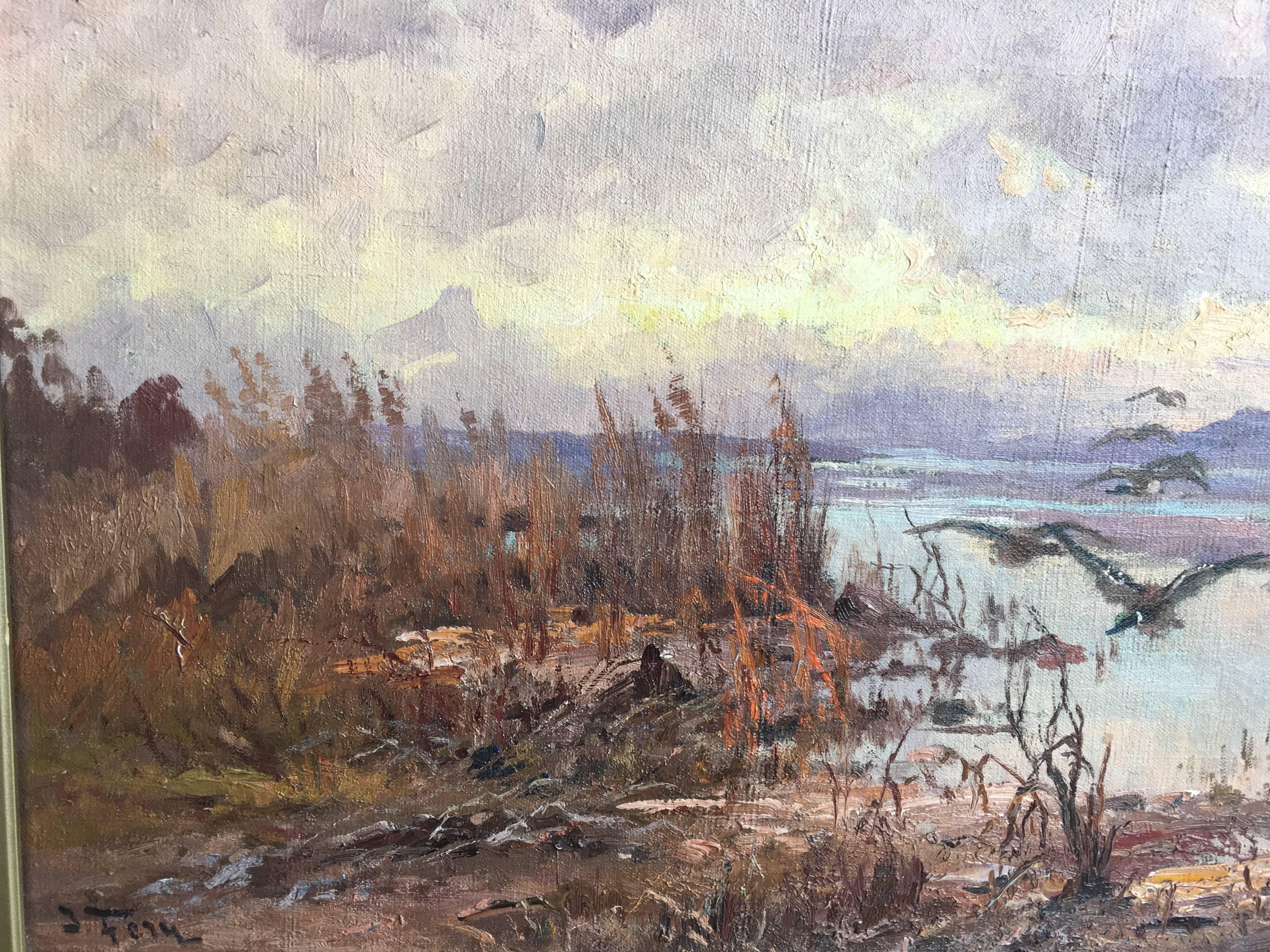 Ducks over the Marsh - Painting by John Fery