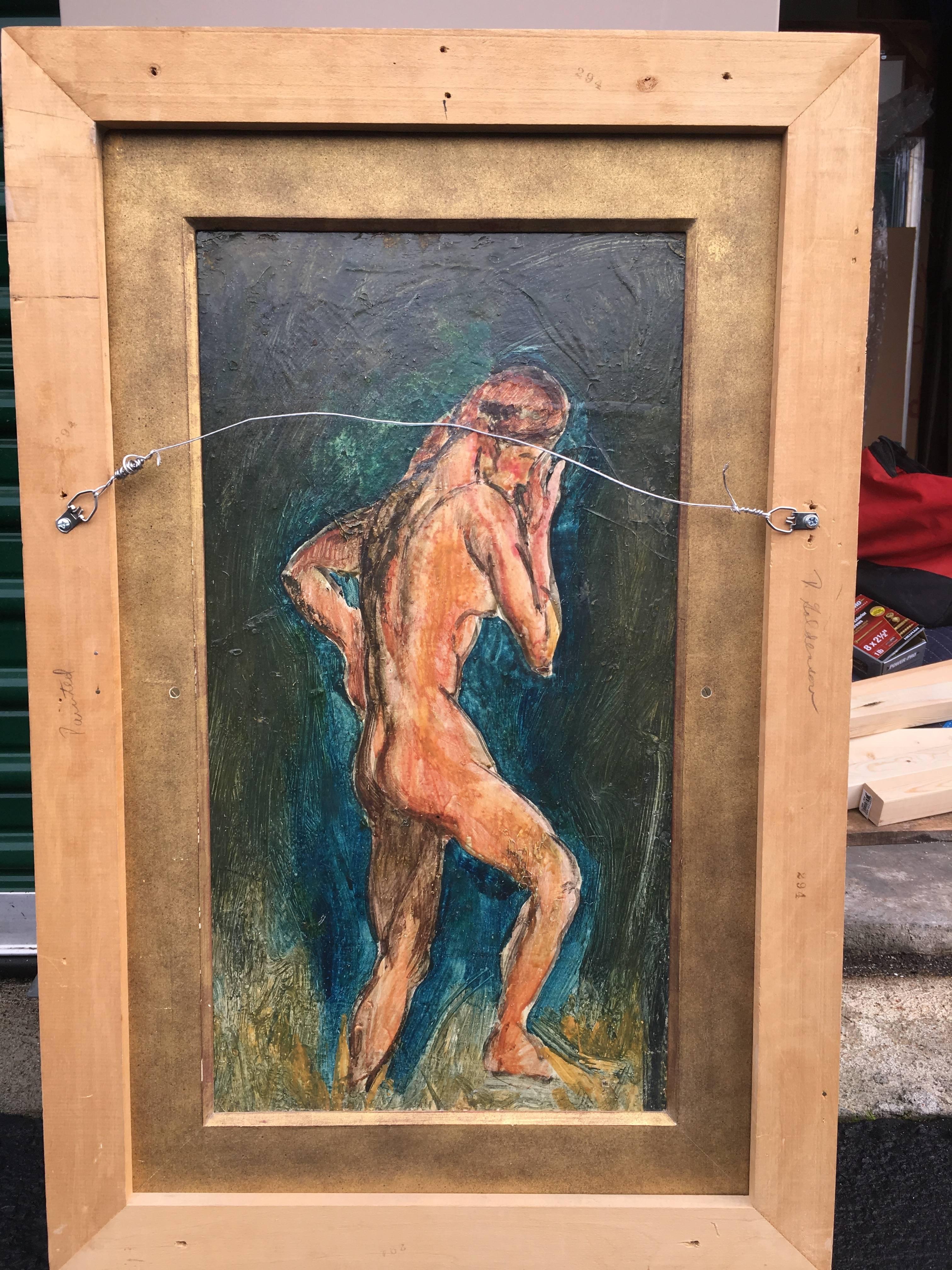 Modernist Portrait of a Woman and Nude (double sided) by Alfred Maurer - Brown Nude Painting by Alfred Henry Maurer