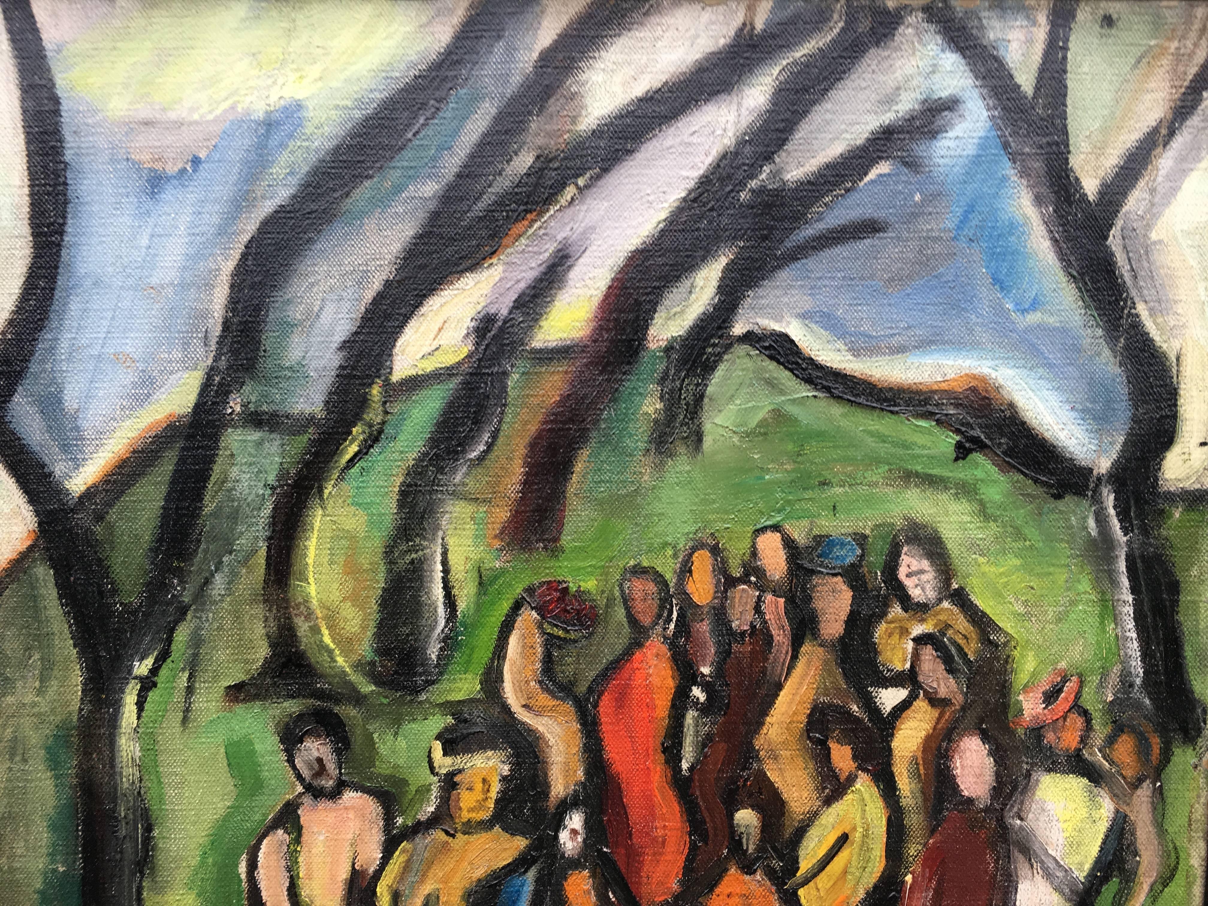 picnic in the park painting