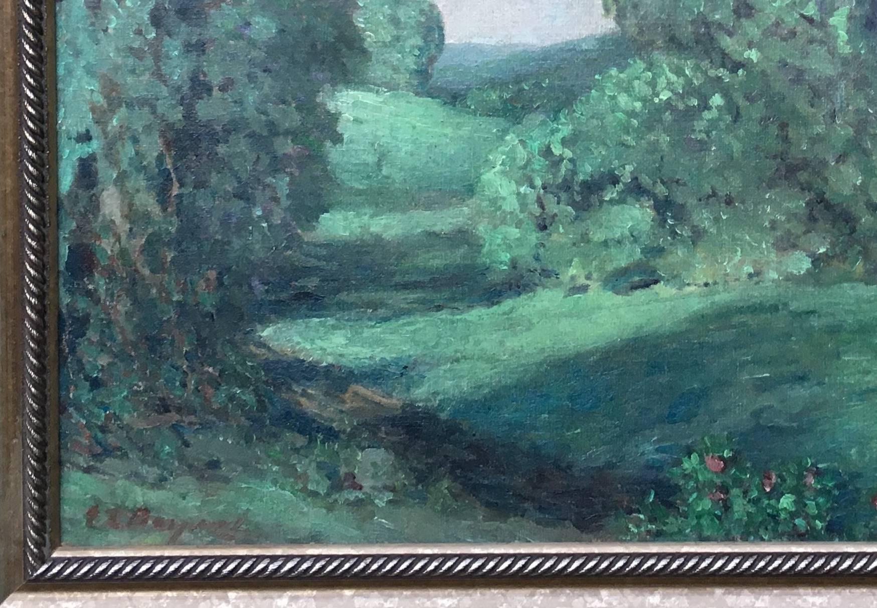 lush green landscape painting