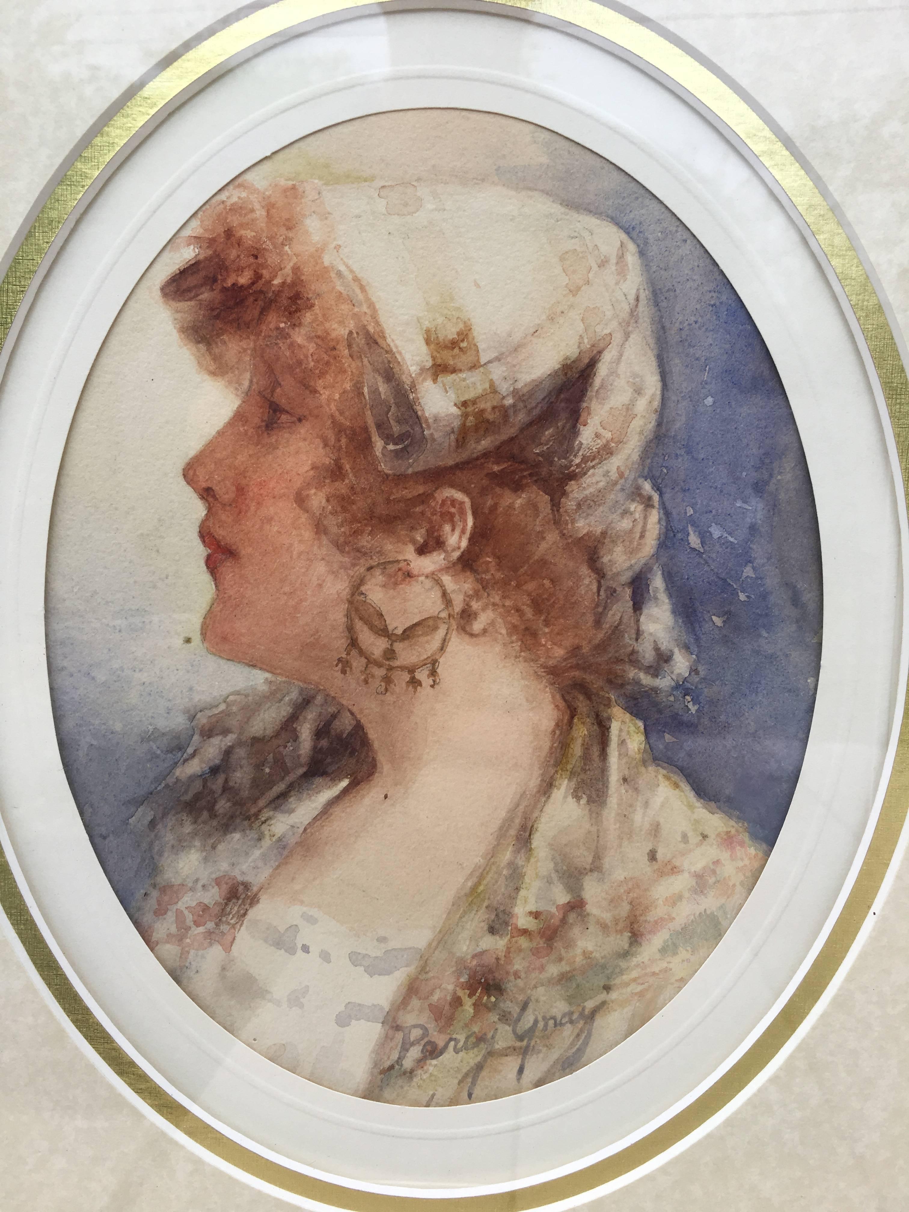 Portrait of a Lady - Painting by Percy Gray