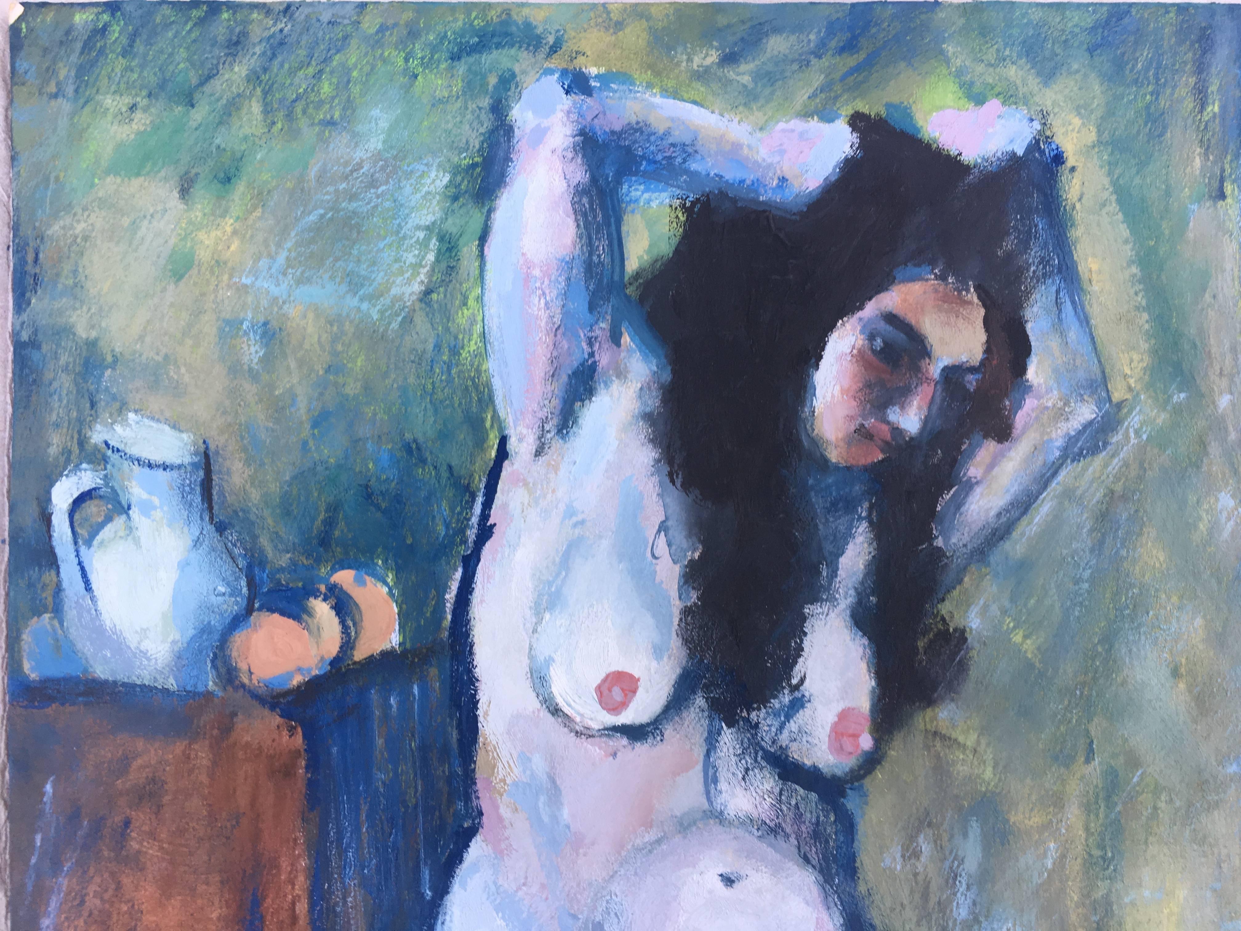 Seated Nude Combing her Hair - Fauvist Painting by Ilyia Mashkov