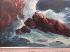 Seascape, Crashing Waves and Seagulls