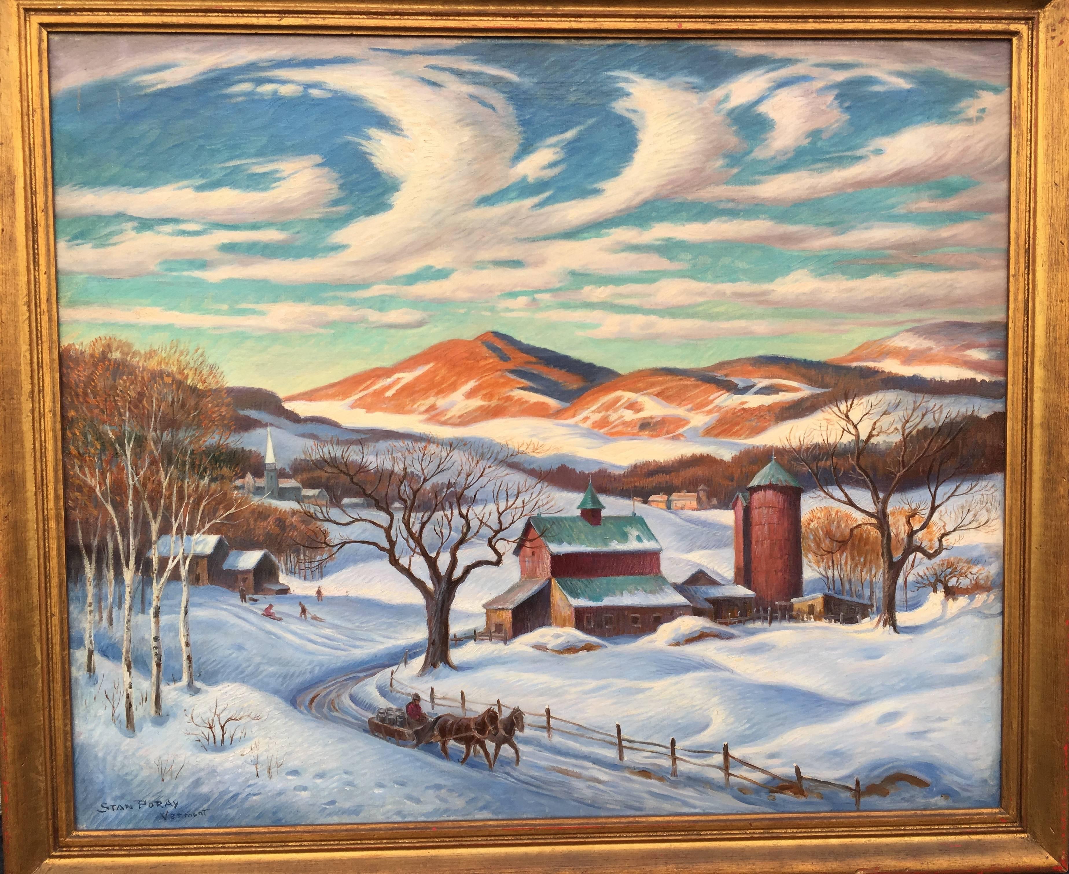 The Neighbor's Farm - Painting by Stan Poray