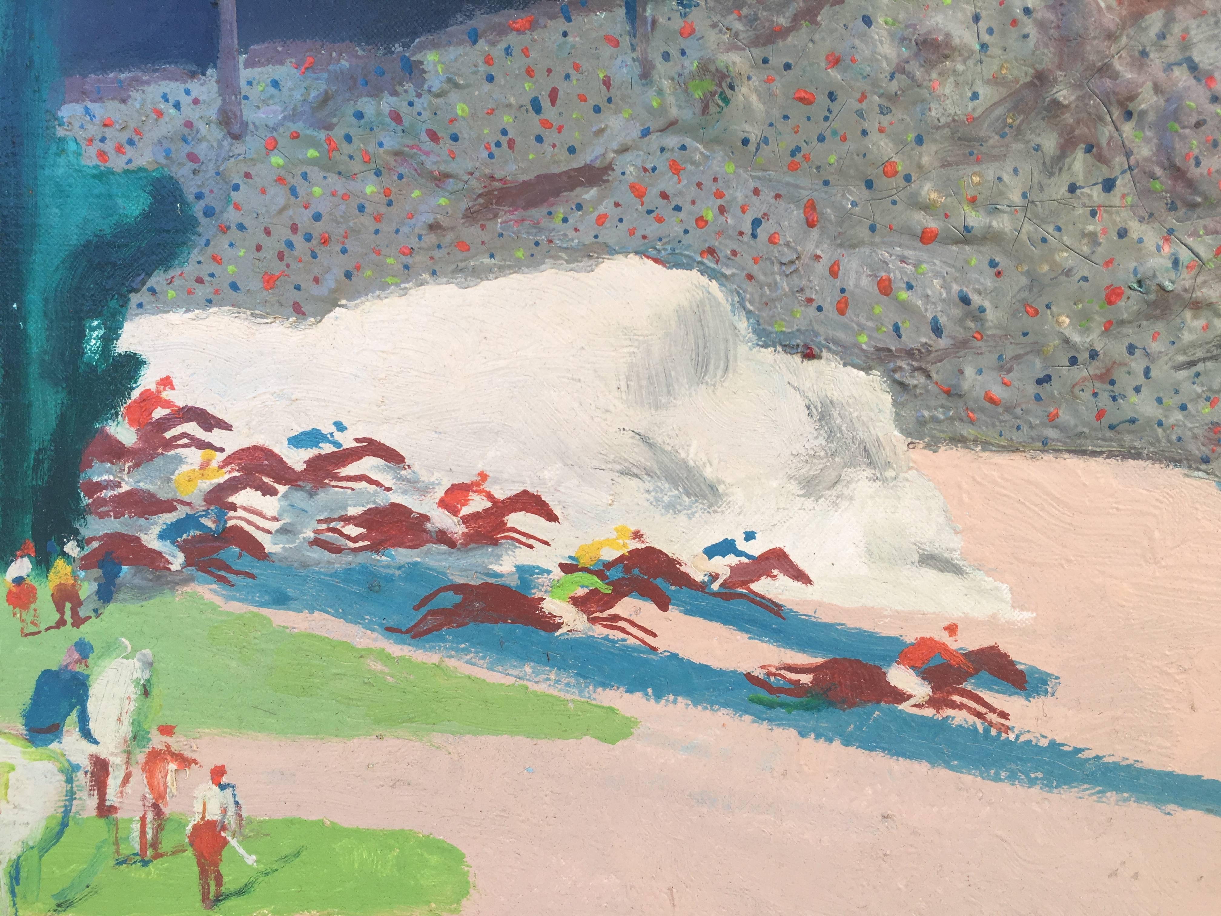 Le Course a Champs de Delville (At the Racetrack) (Expressionismus), Painting, von Jean de Botton