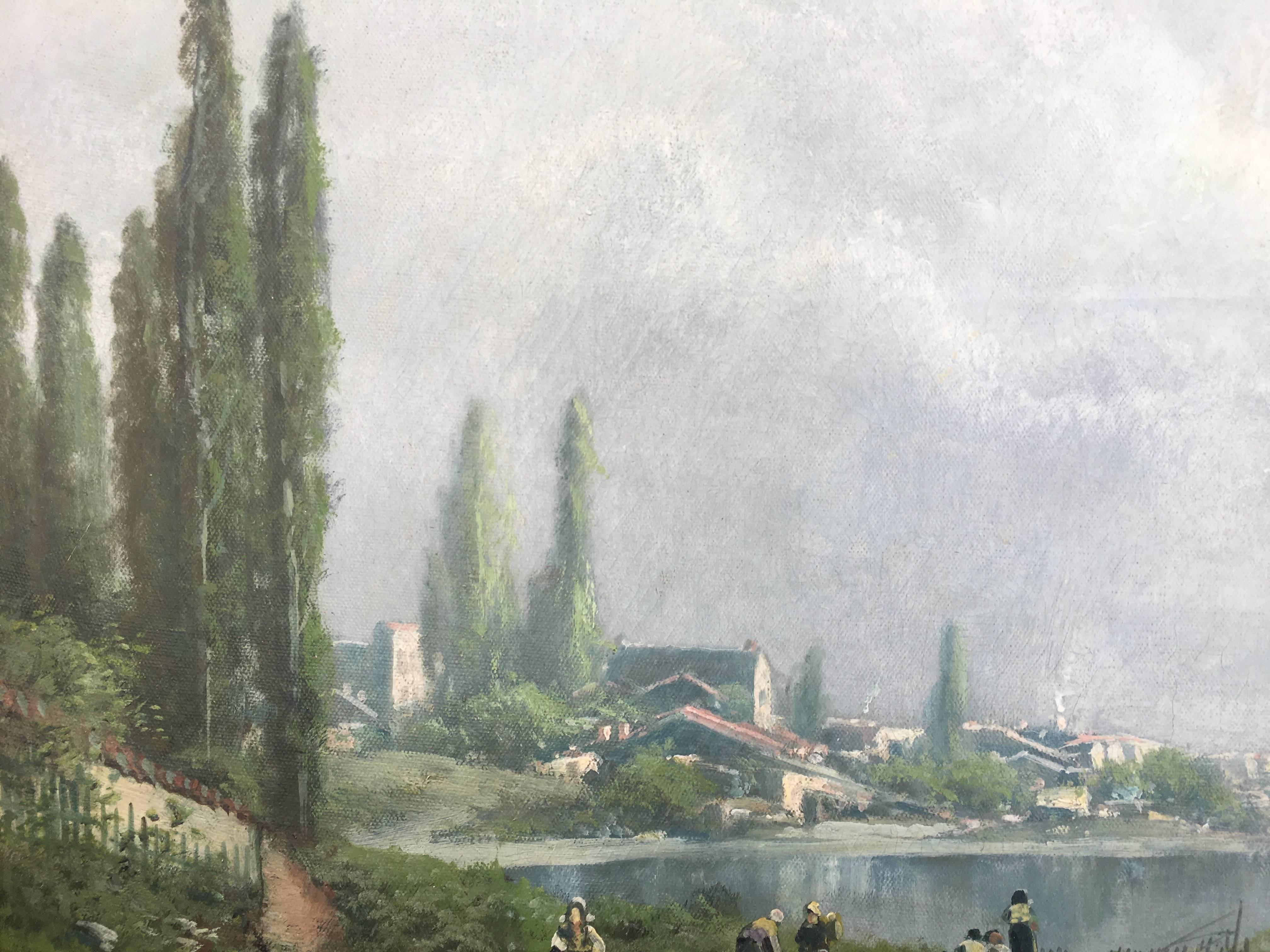Toward the Village on the River Seine – Painting von Ransome Gillett Holdridge