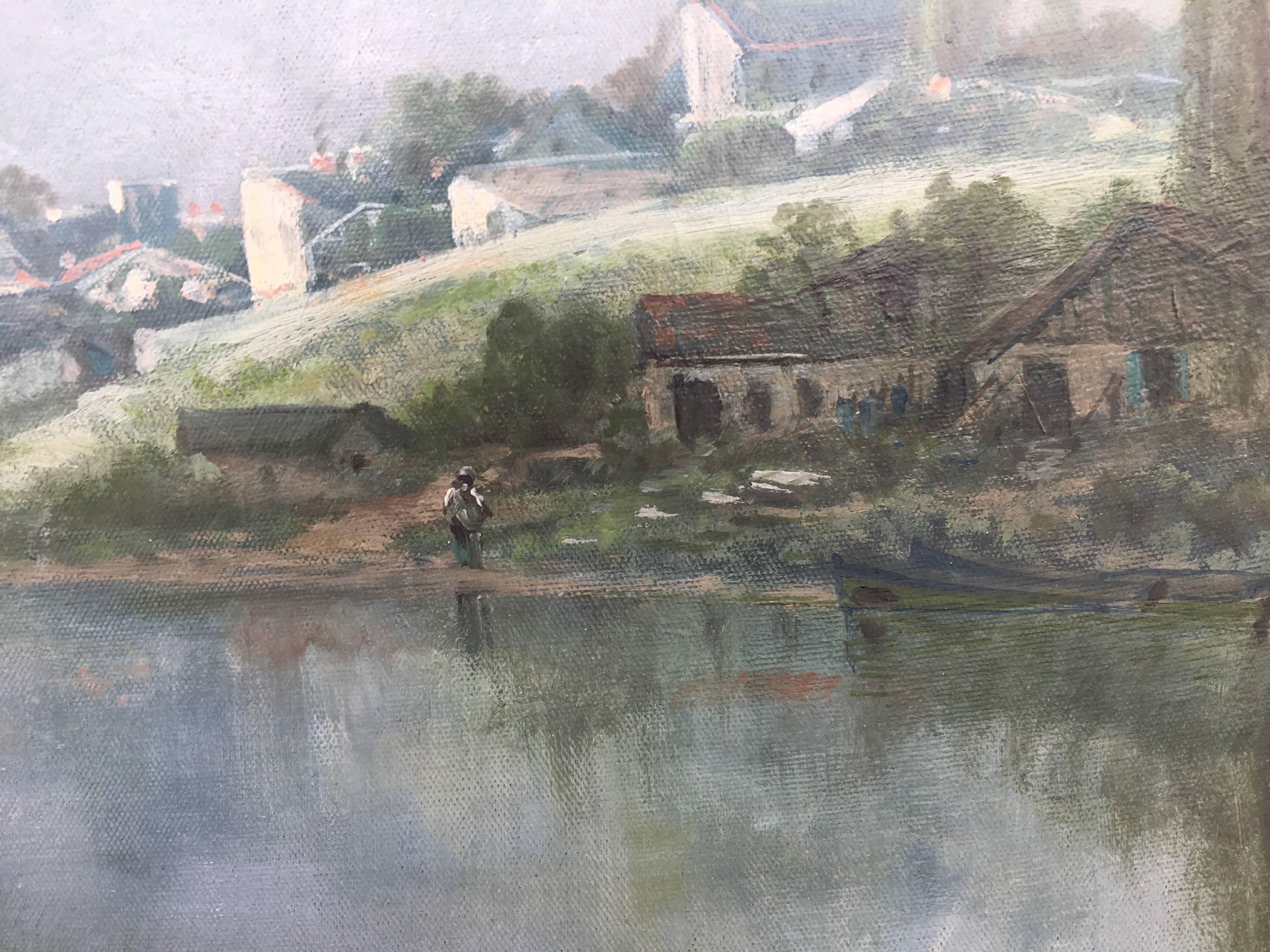 Toward the Village on the River Seine (Schule von Barbizon), Painting, von Ransome Gillett Holdridge
