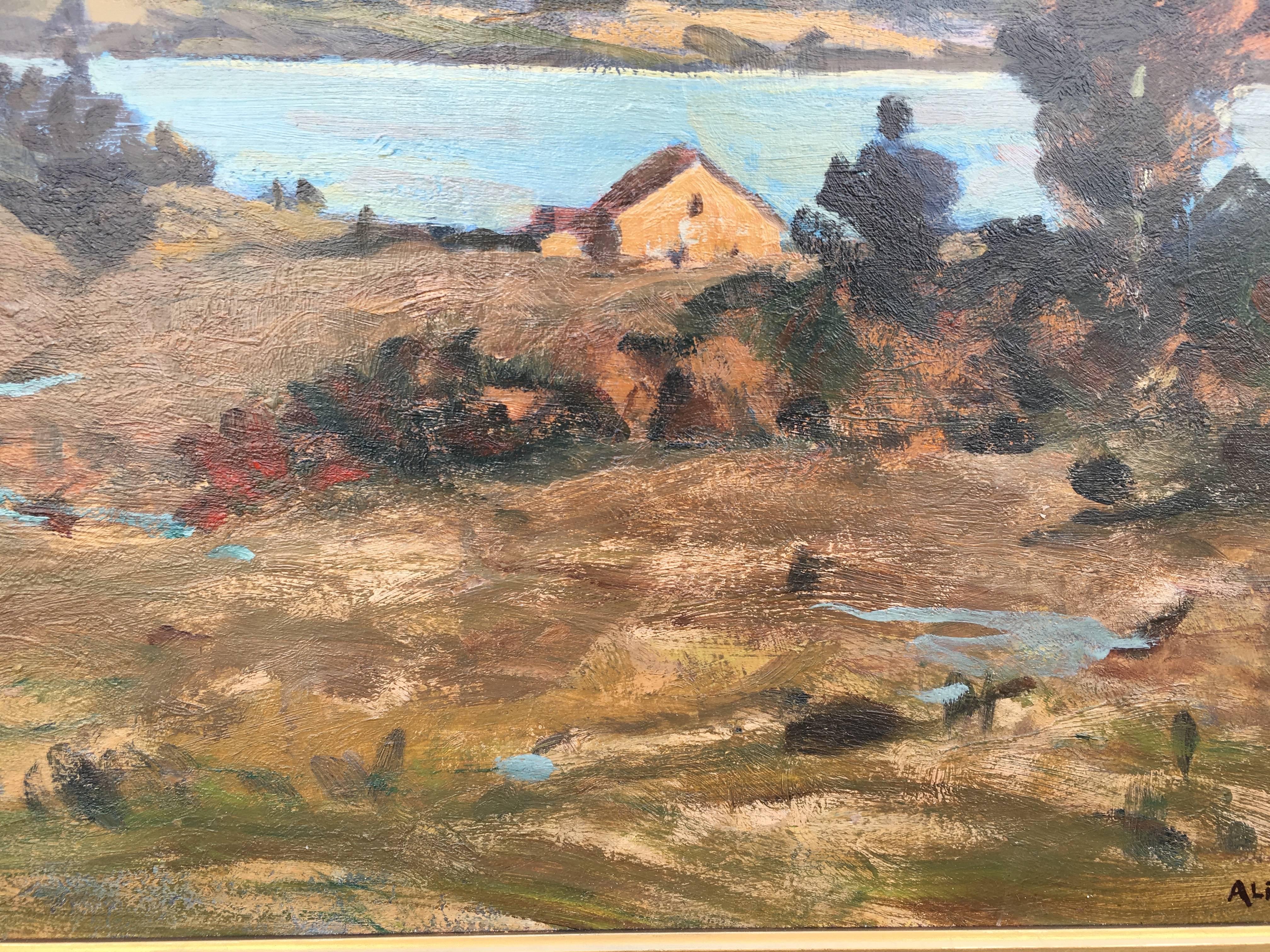 Bass Lake, Merced County, California – Painting von Alexander Bower