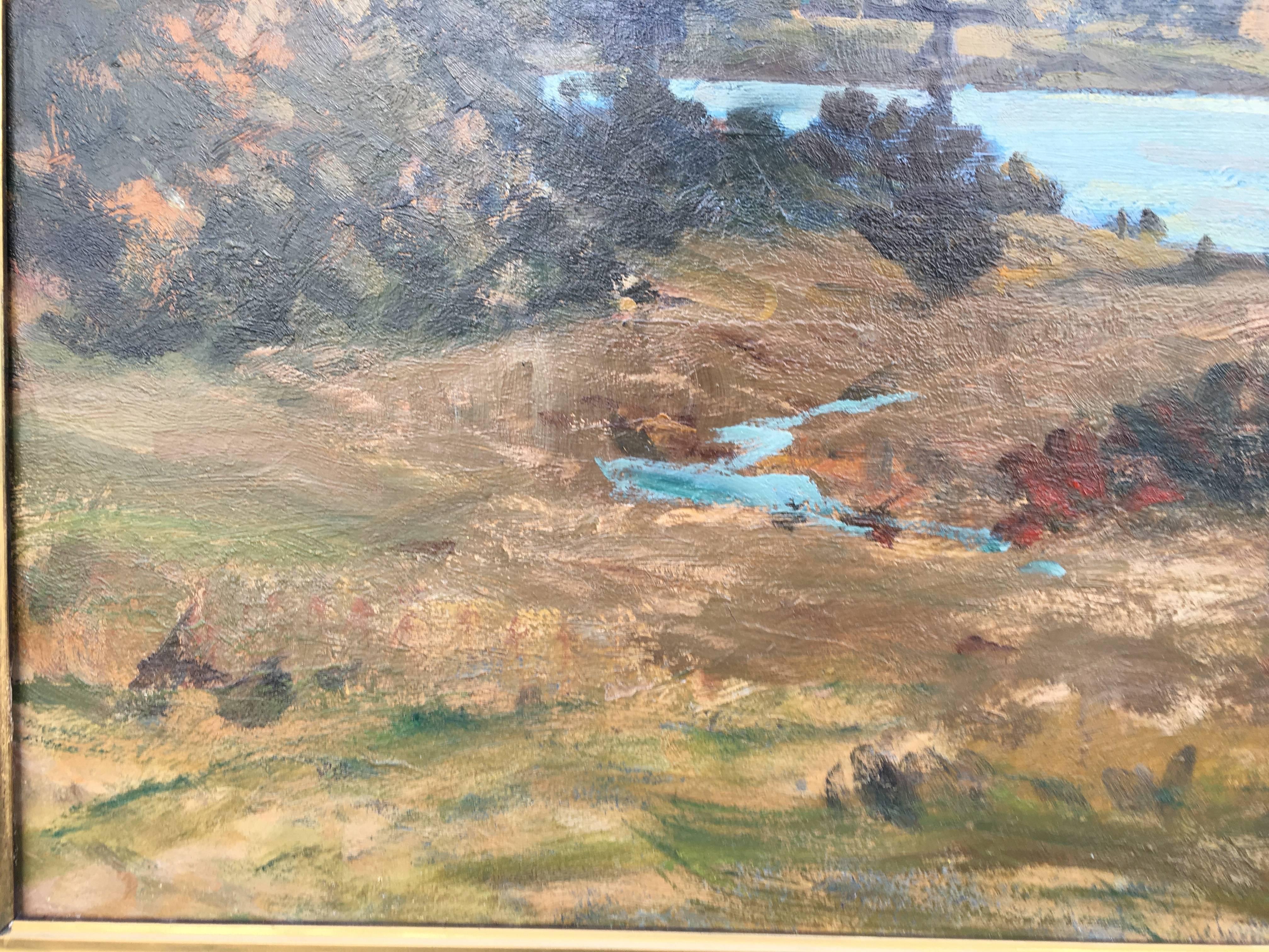 Bass Lake, Merced County, California (Amerikanischer Impressionismus), Painting, von Alexander Bower
