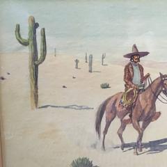 Vaquero on Horseback with Joshua Trees