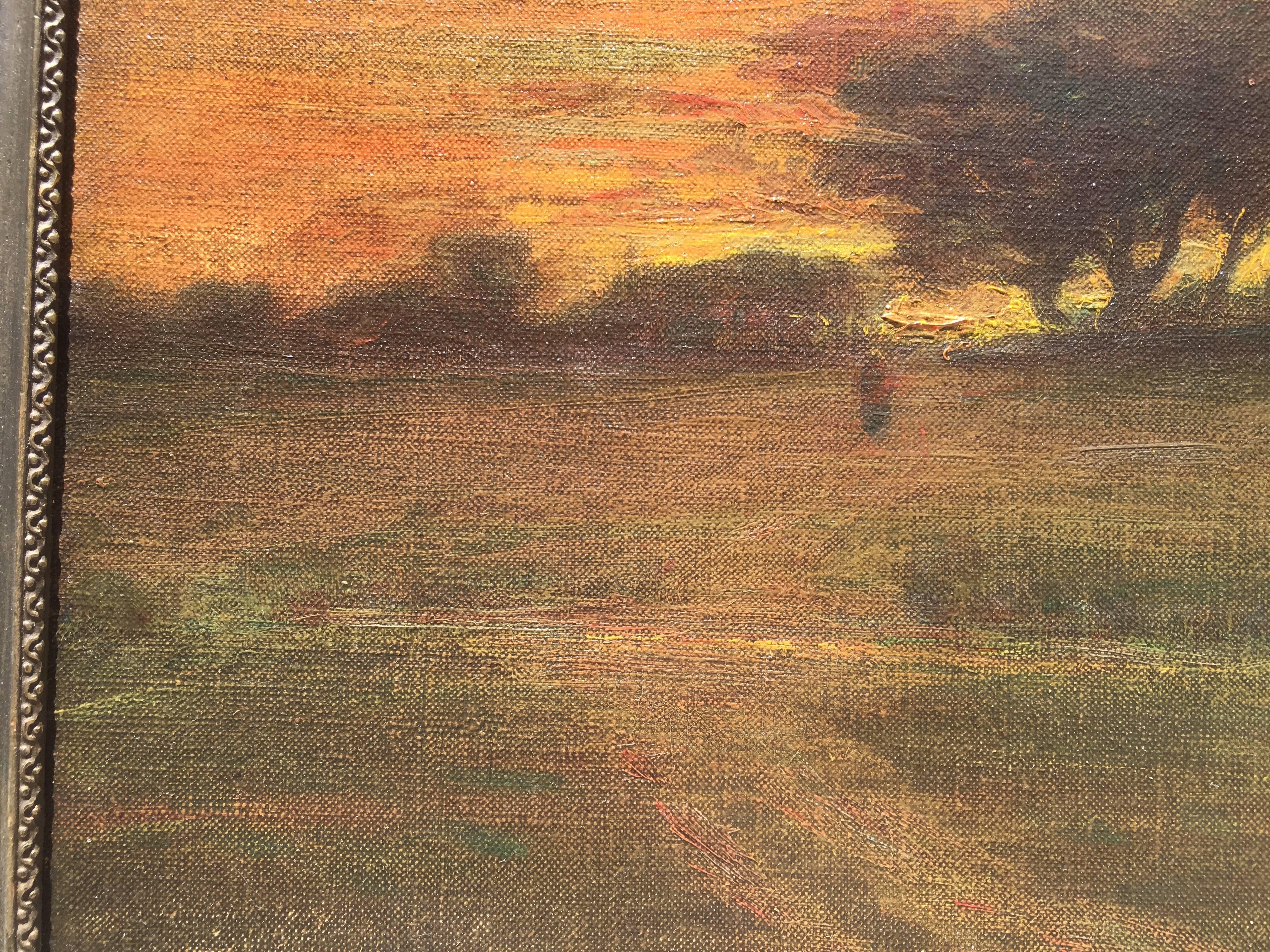 Born on a farm near Newburgh, New York, George Inness had post-Civil War recognition for paintings that were unique in structure and atmosphere and that turned away from the dramatic, panoramic Hudson River School of painting to a quieter, tonalist