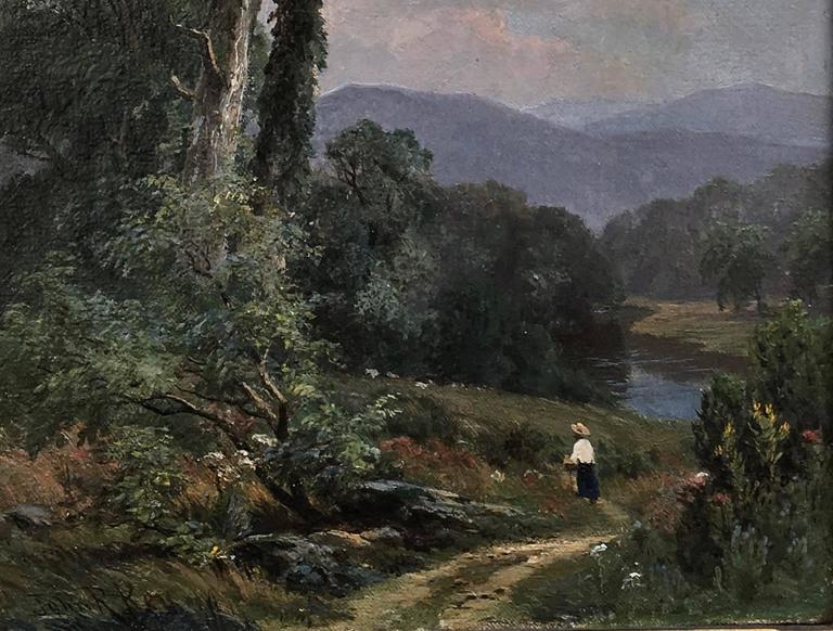 John Ross Key Figure Looking at the Tree along the Path to the River, Painting For Sale at 1stdibs