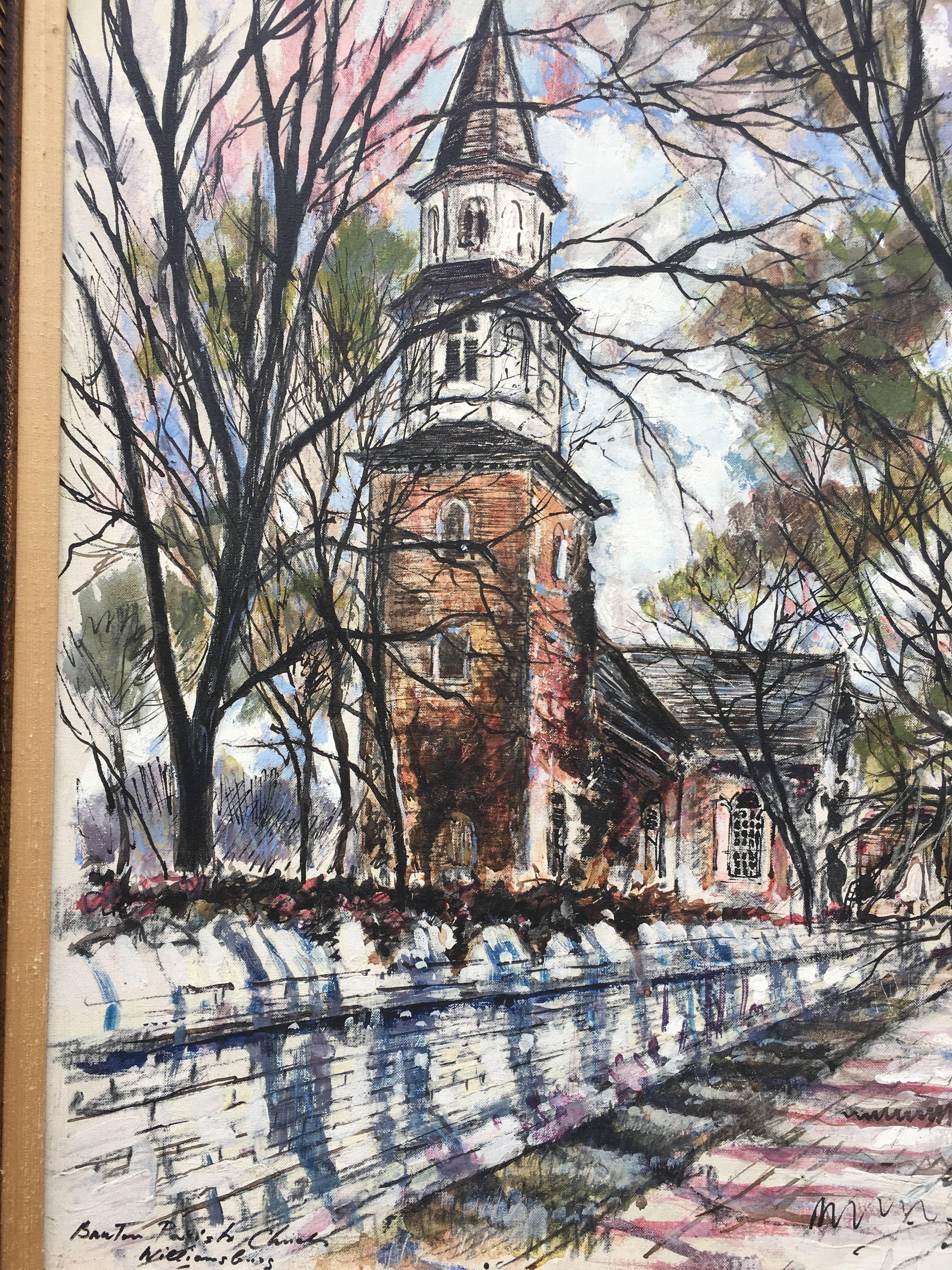 Parish Church in Williamsburg, Virginia - Painting by John Haymson
