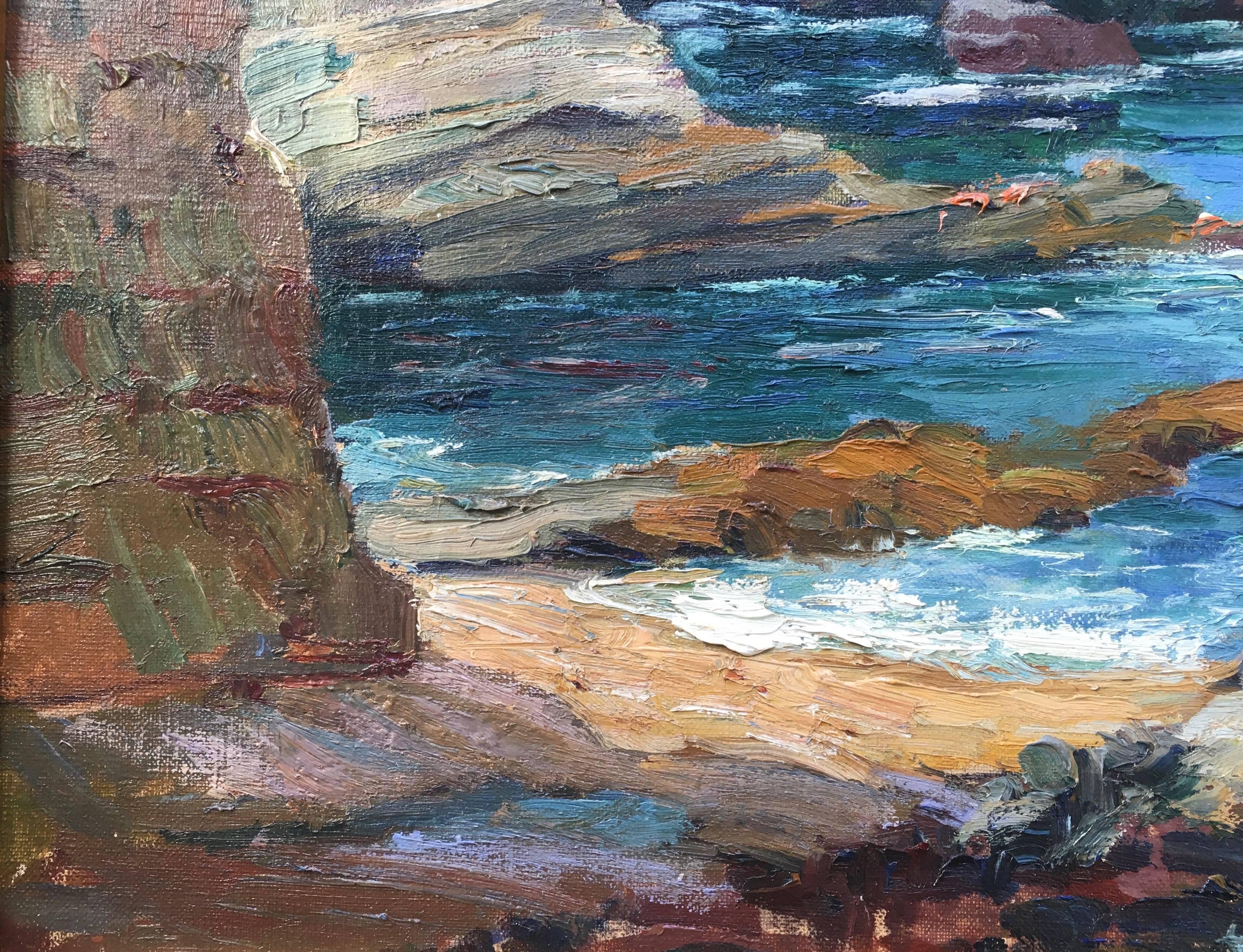 Coastal Patterns - Gray Landscape Painting by George Demont Otis