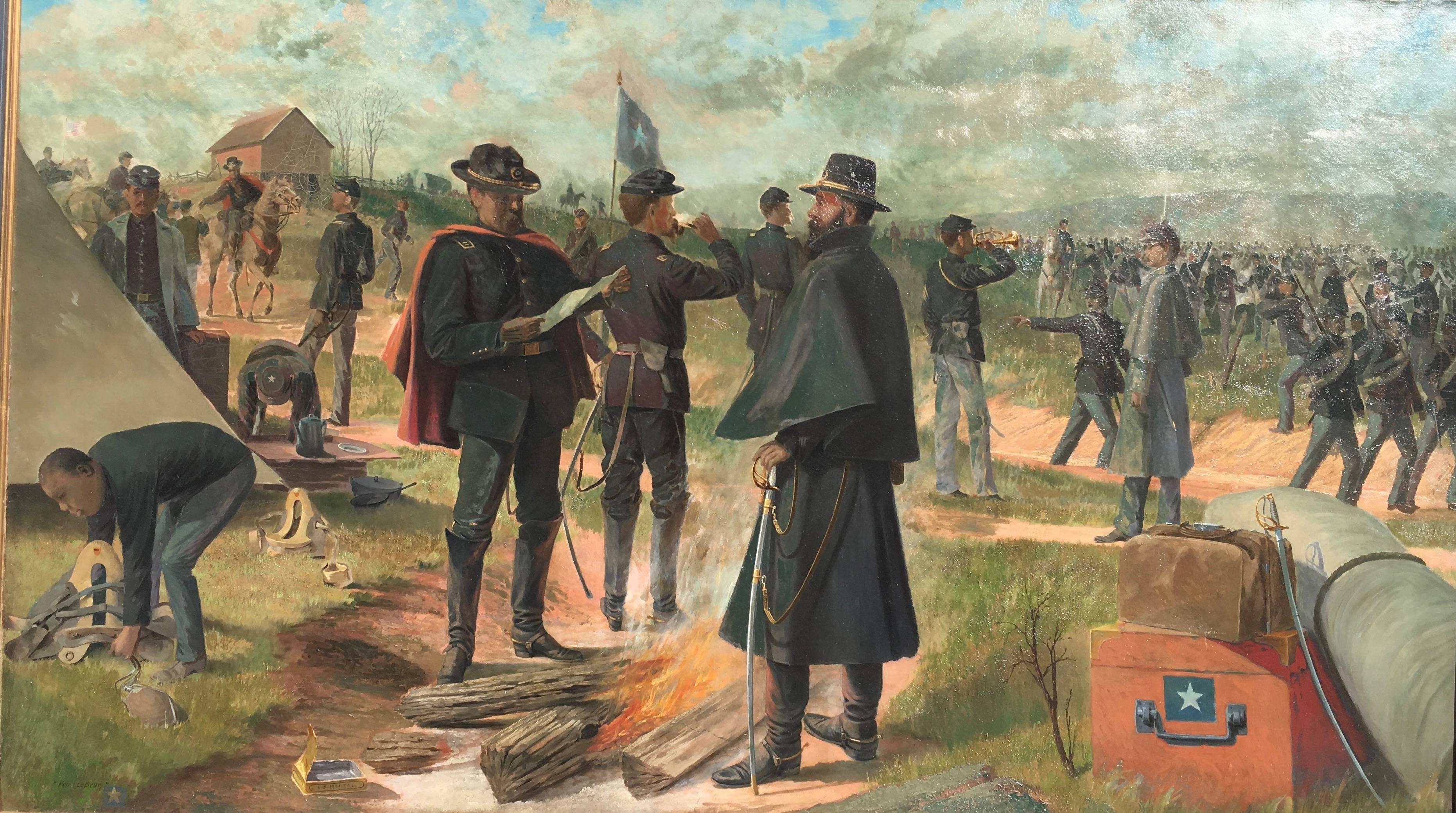 Army of the Union, Before Battle - Painting by Henry Edwin Brown